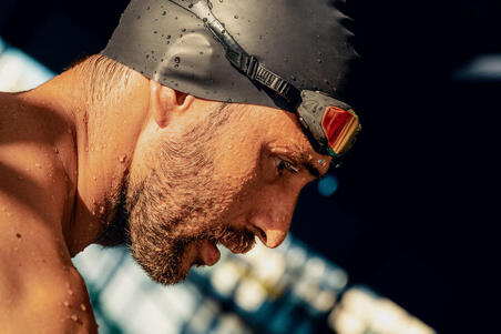 Окуляри для плавання Spirit з дзеркальними лінзами чорні/помаранчеві