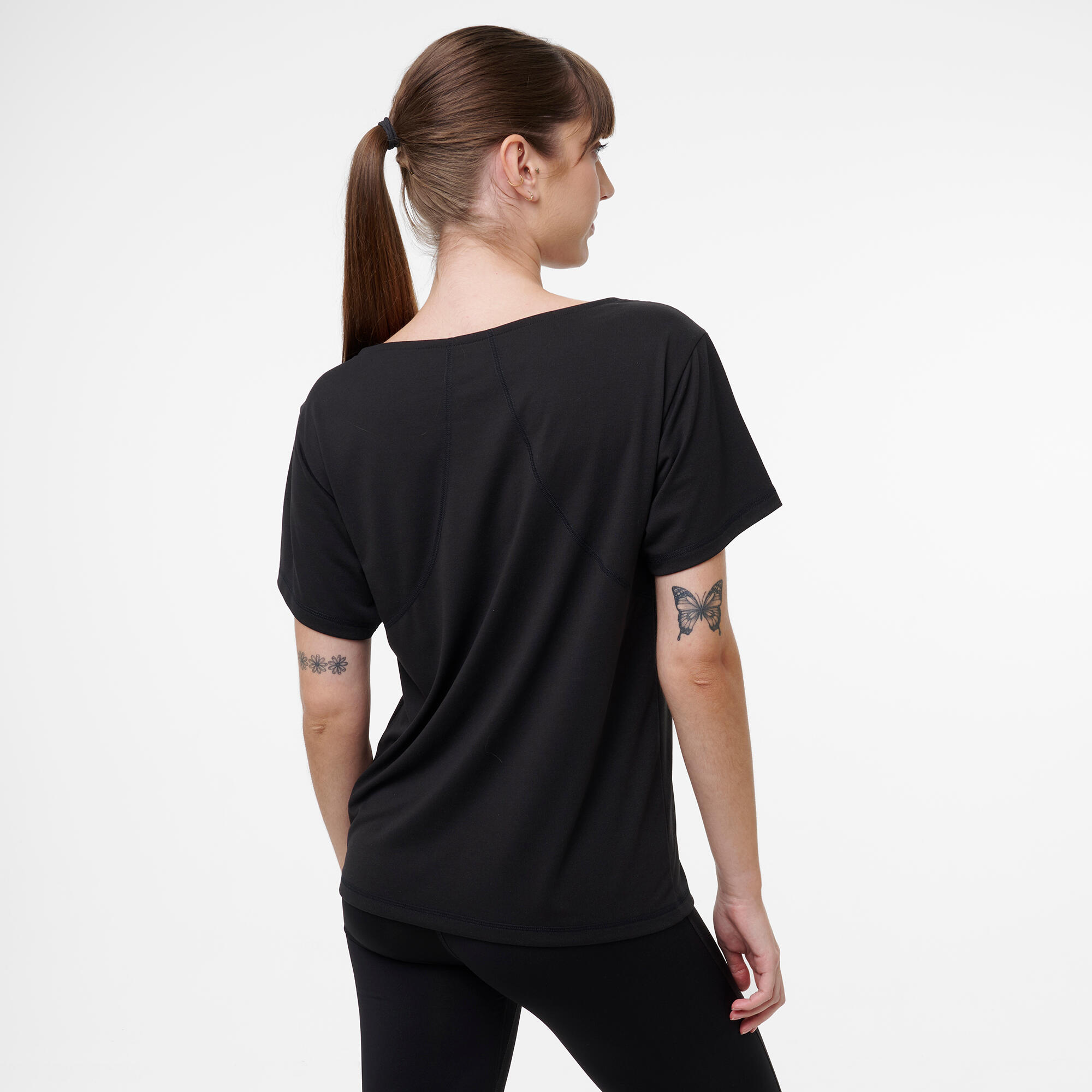 T-shirt ample de fitness femme,  noir 2/7