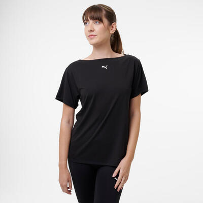 T-shirt nera Puma donna palestra oversize traspirante