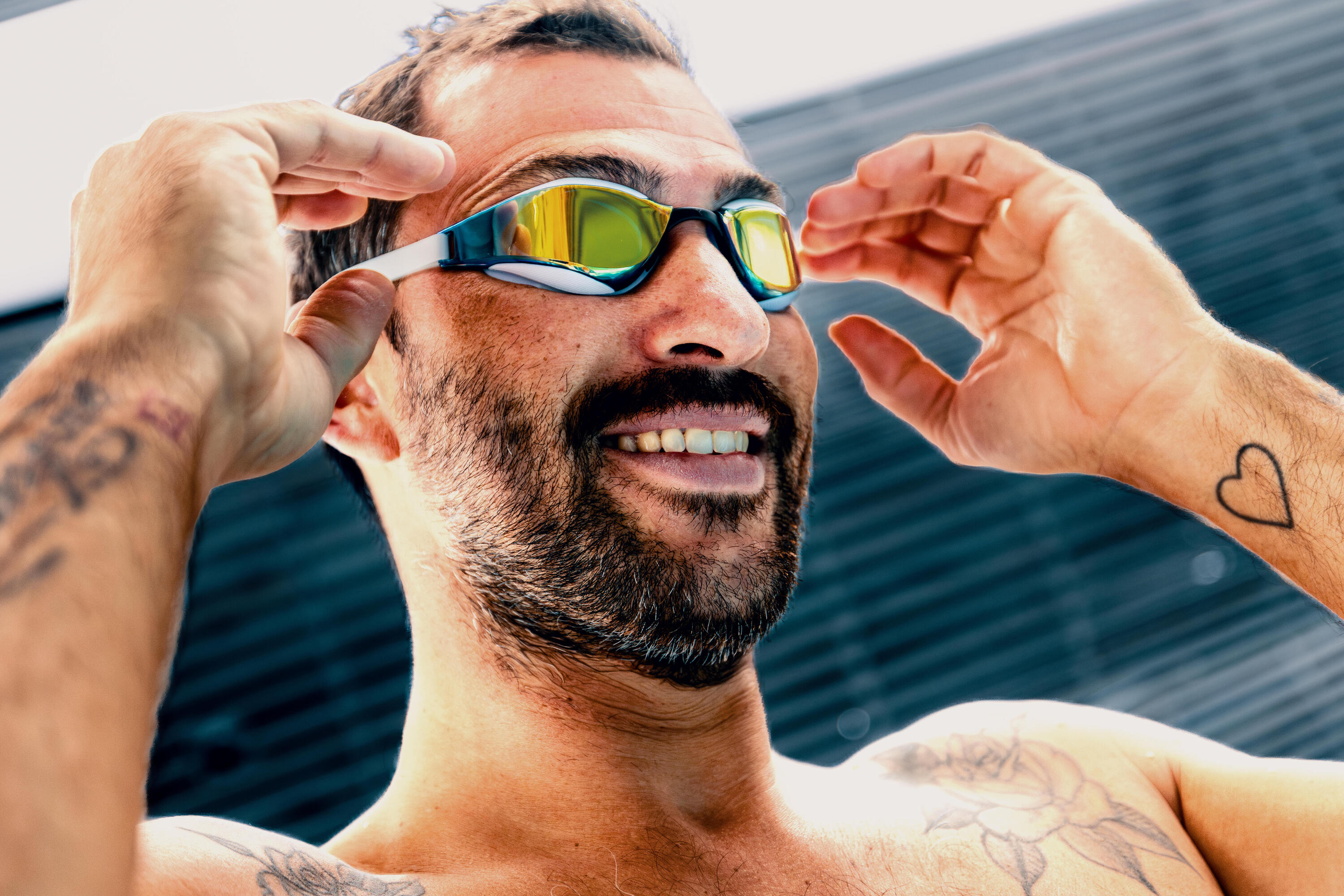 Schwimmbrille Wettkampf Speedo - Hyper Elite weiß/blau  2/10