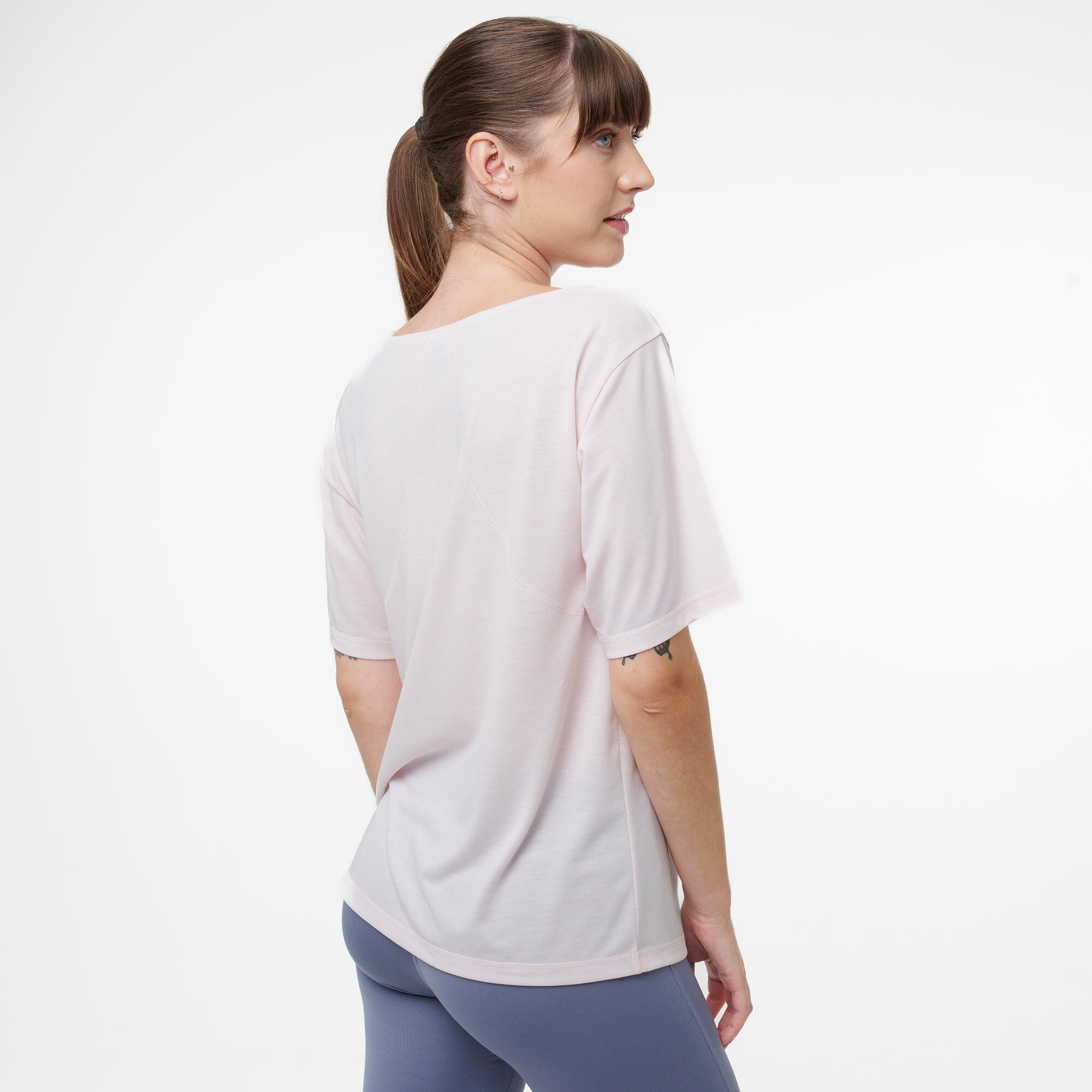 T-shirt Puma donna palestra oversize traspirante rosa pallido 5/8