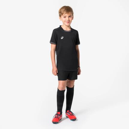Short de rugby avec poches enfant - r100 noir