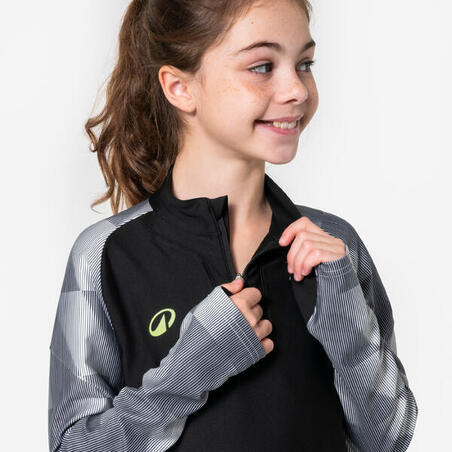 Кофта дитяча Viralto Dope для футболу чорна з сірими рукавами