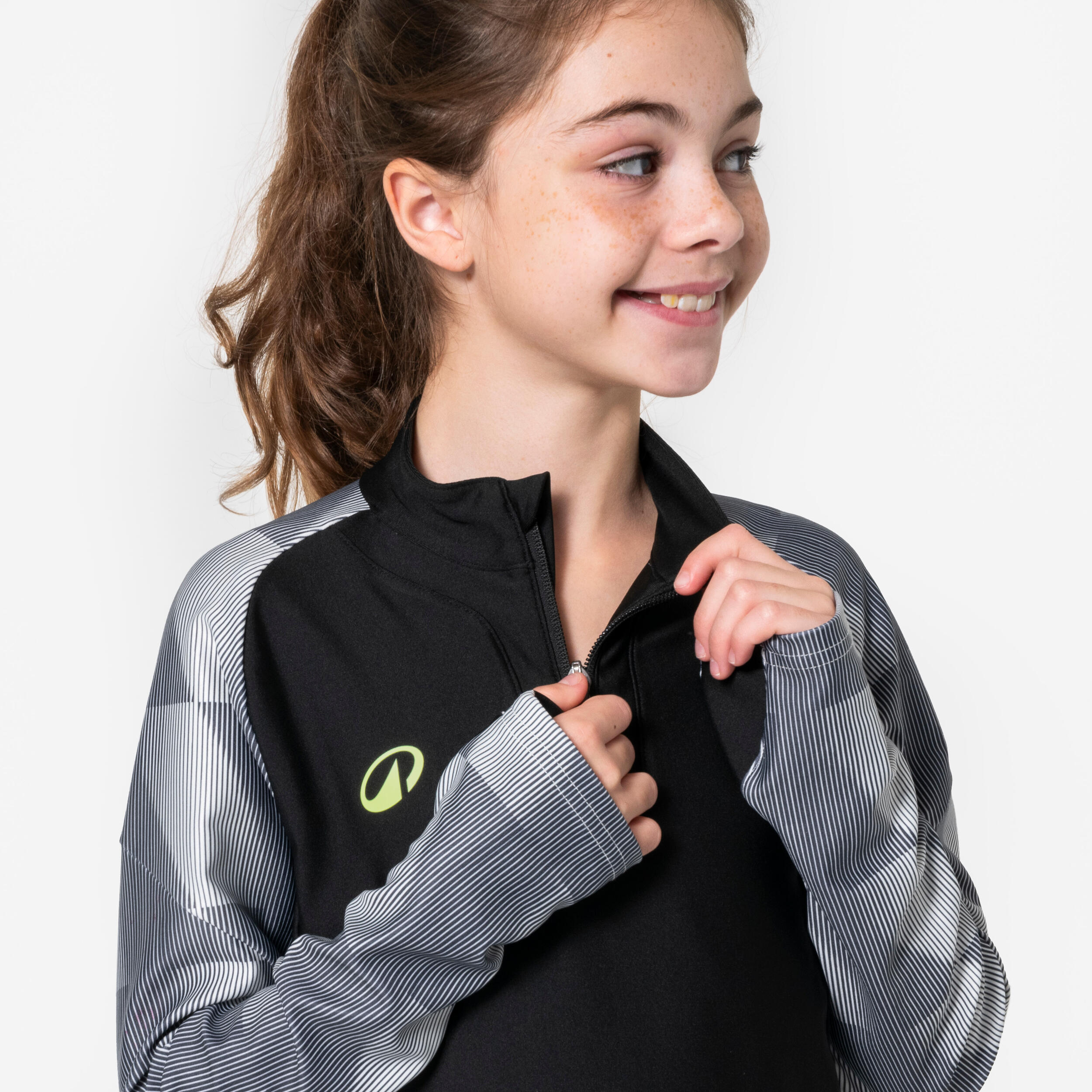 Chandail de soccer 1/2 zipper enfant, Viralto - KIPSTA