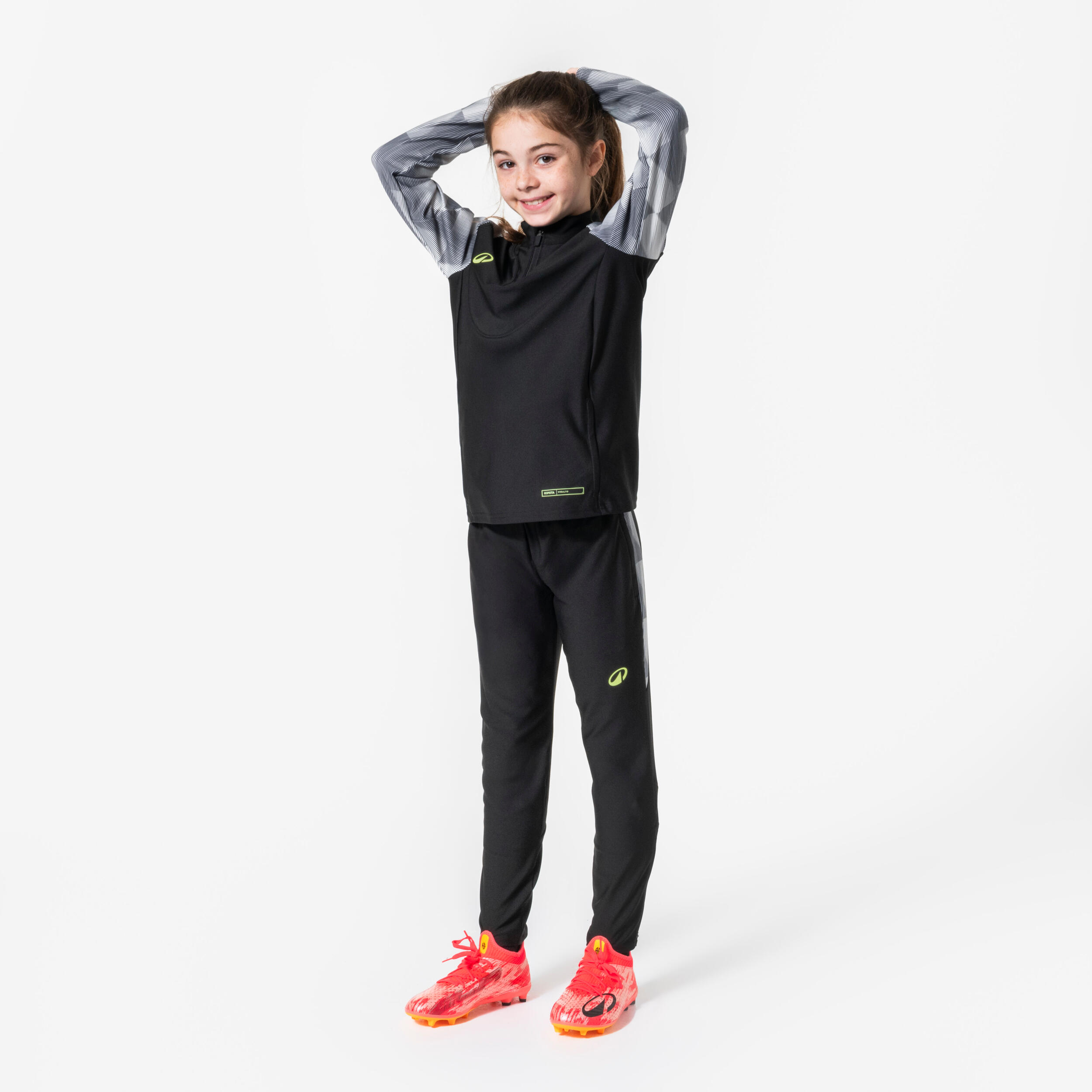 Chandail de soccer 1/2 zipper enfant, Viralto - KIPSTA
