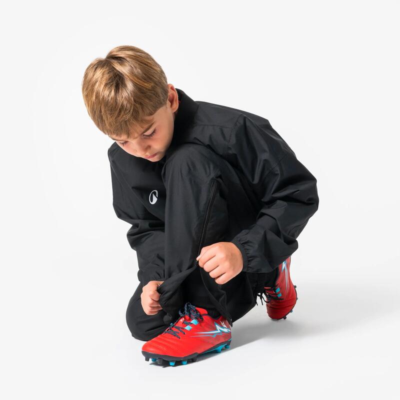 Pantalon Imperbeabil Rugby R500 SMOCKPANT Negru Copii 