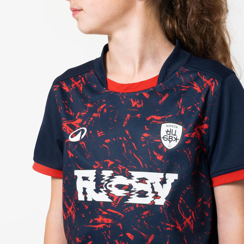 Tricou de rugby Kid club Roșu, Copii