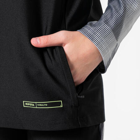 Кофта дитяча Viralto Dope для футболу чорна з сірими рукавами