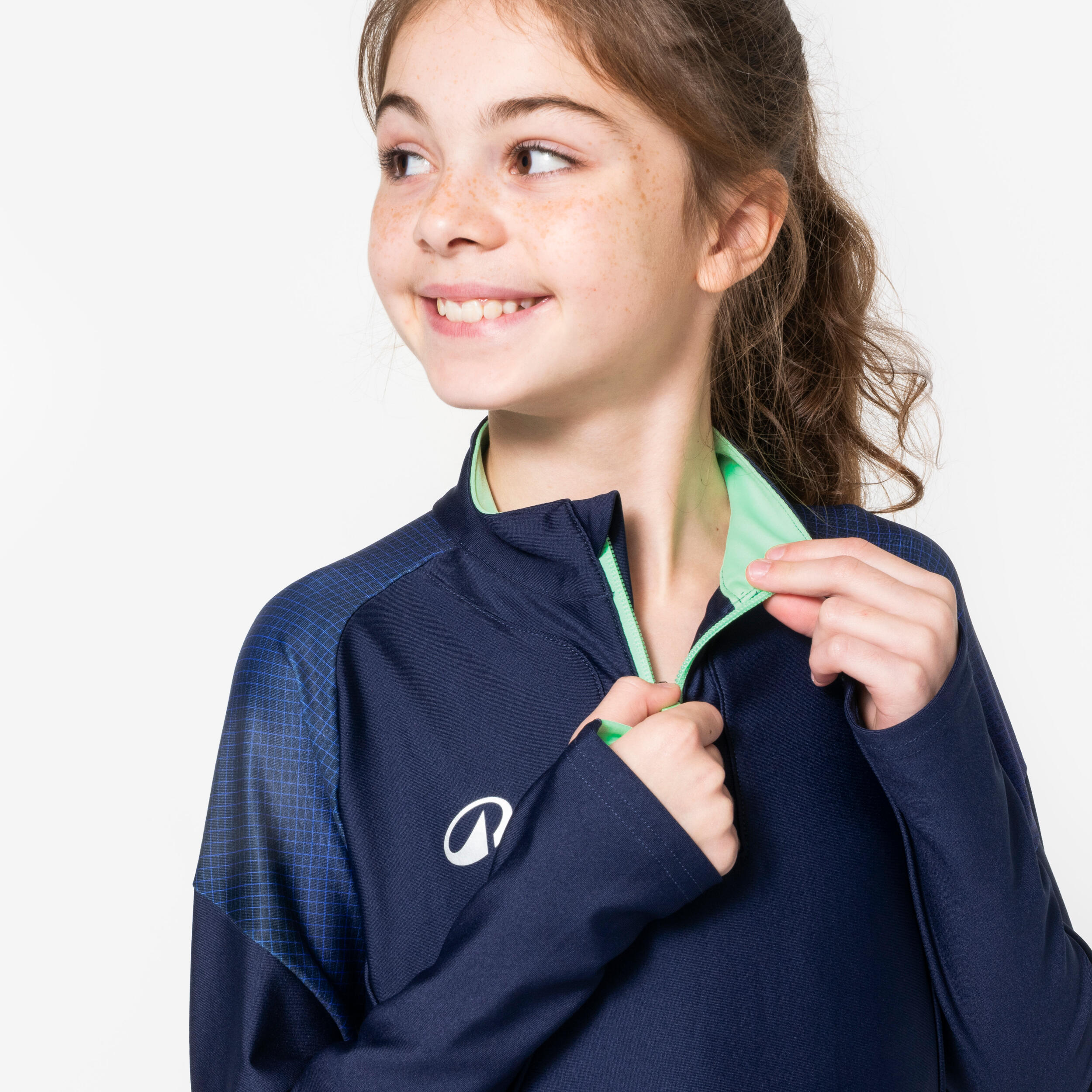 Bluza piłkarska dla dzieci Kipsta Viralto na krótki suwak 3/7