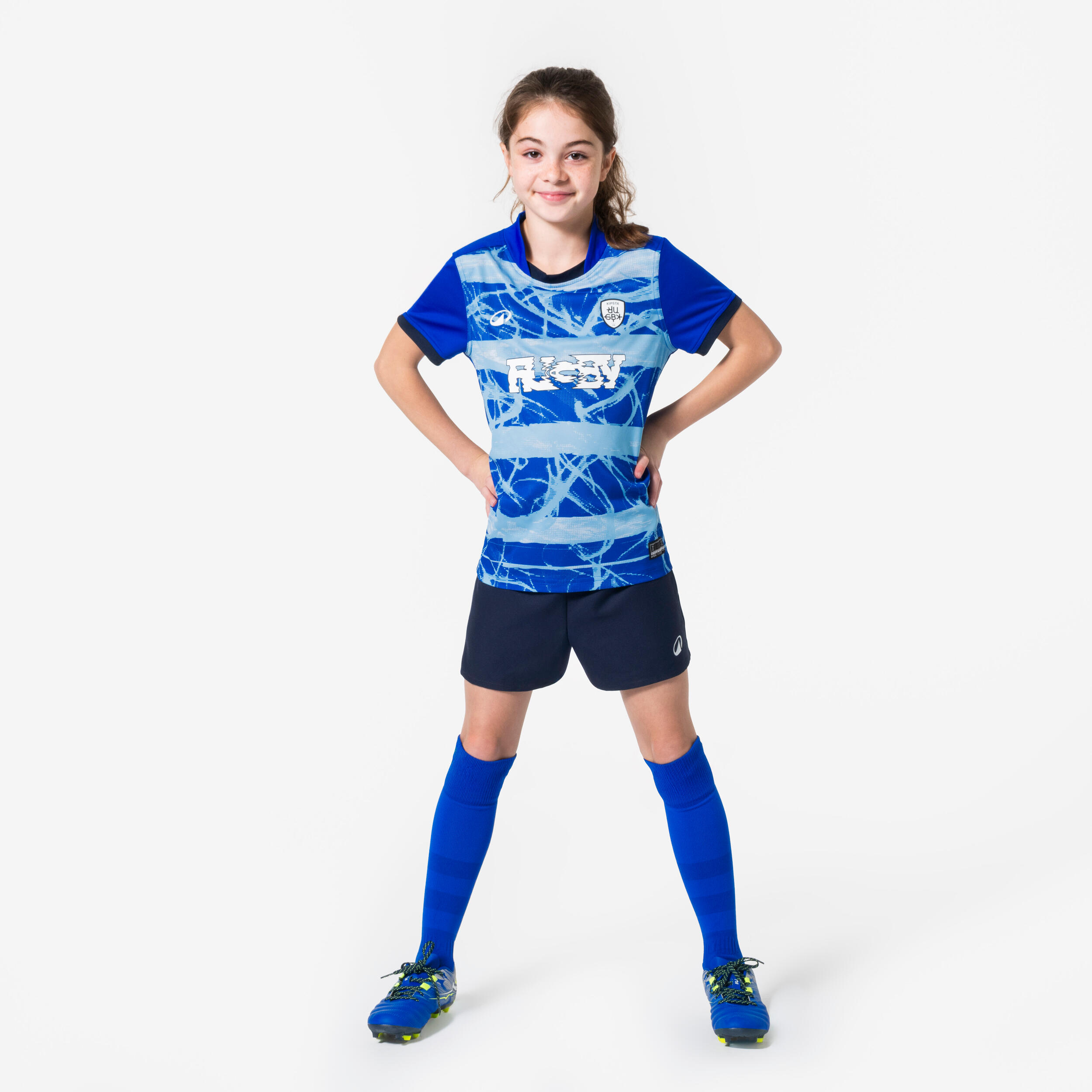 Maillot de rugby enfant, Kid club bleu 2/7