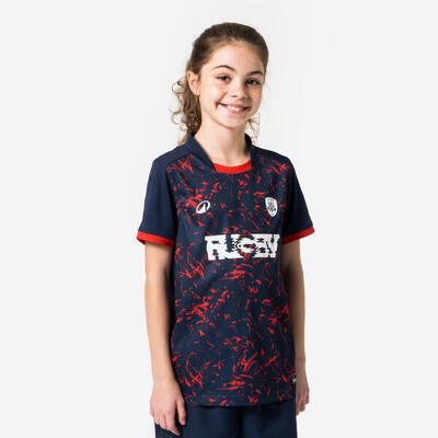 Rugbyshirt kid club voor kinderen blauw/rood