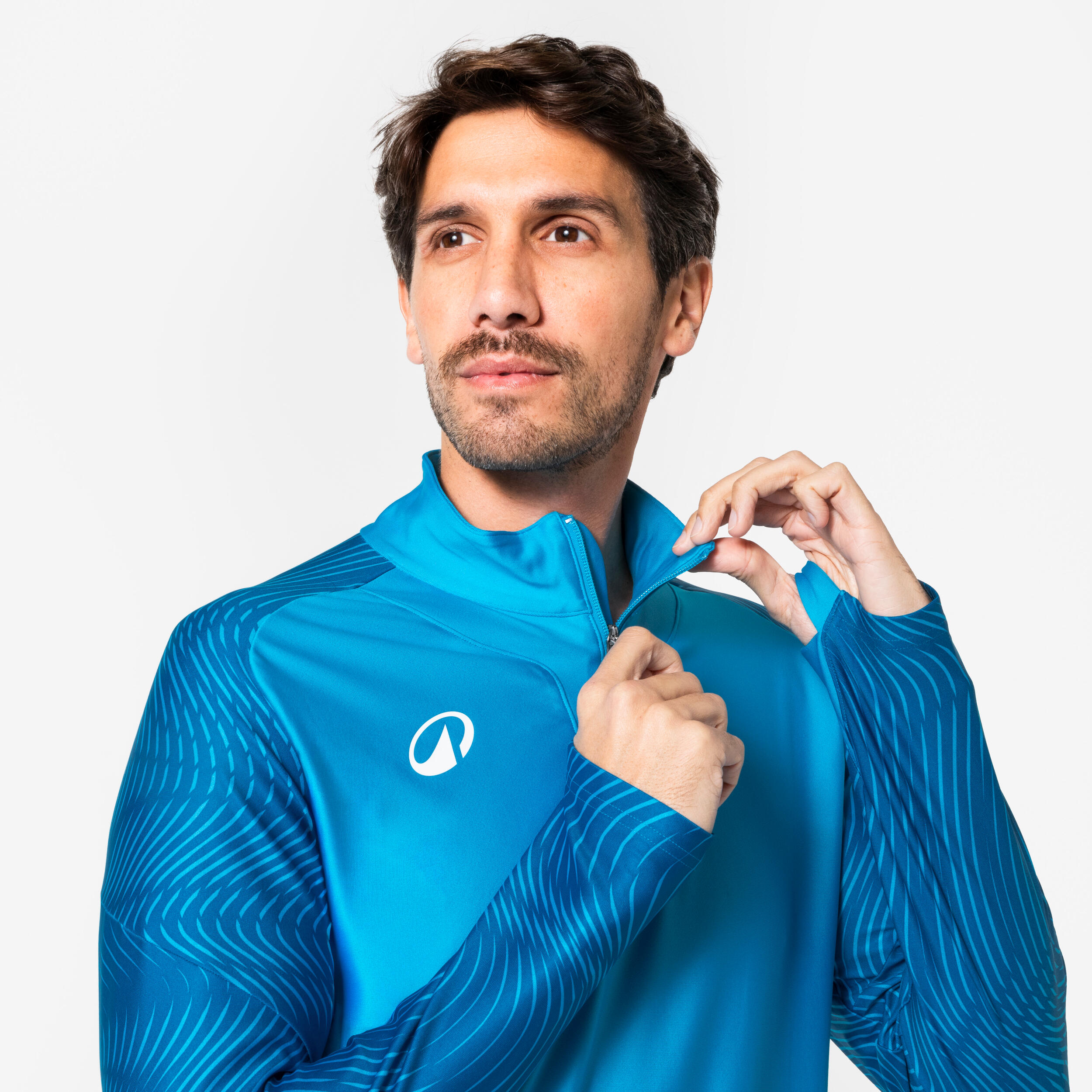 Sweat 1/2 zip VIRALTO WAVY club bleu azur 3/6