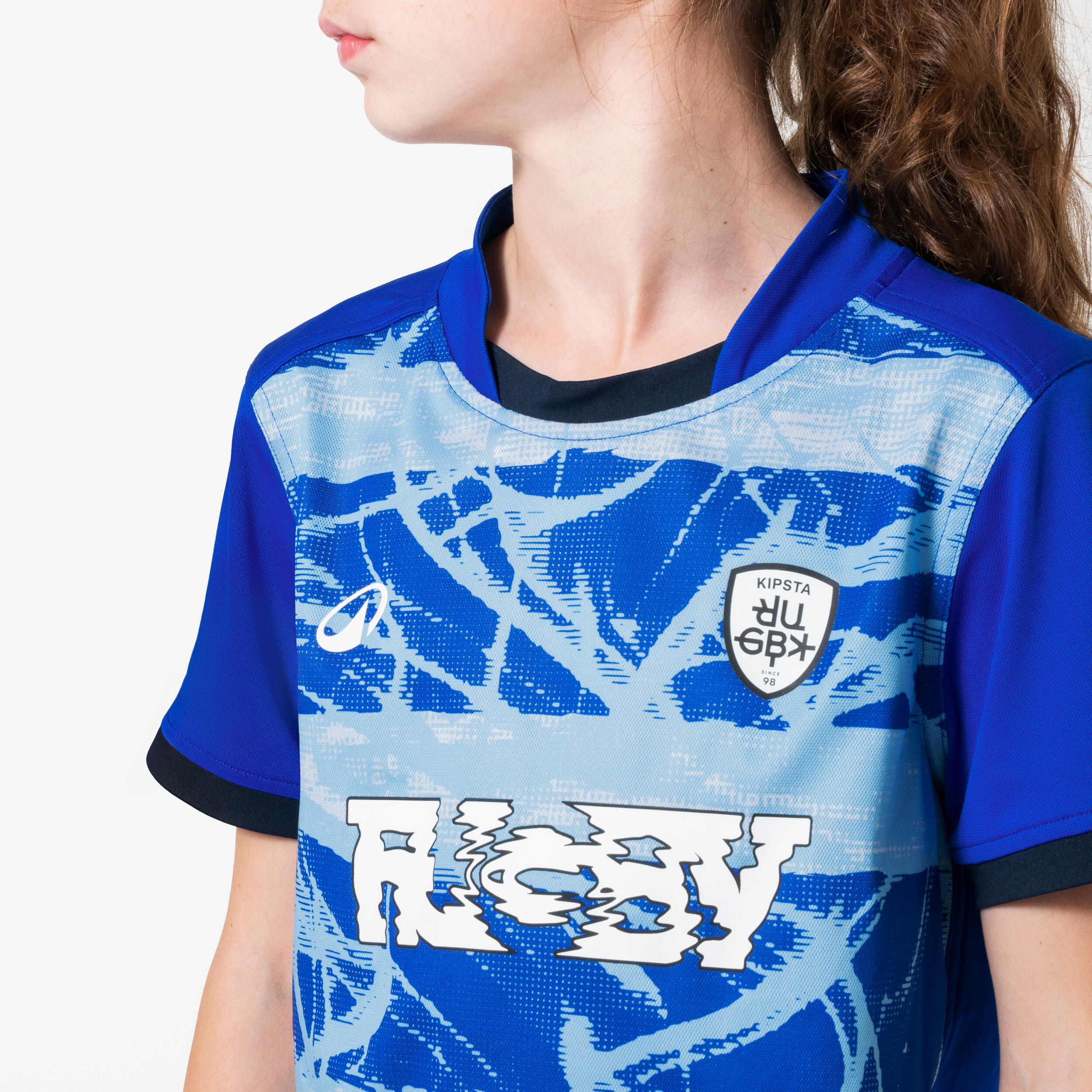 KIPSTA Detský dres na rugby Kid club modrý 8-9 r (131-140 cm) · záber 4
