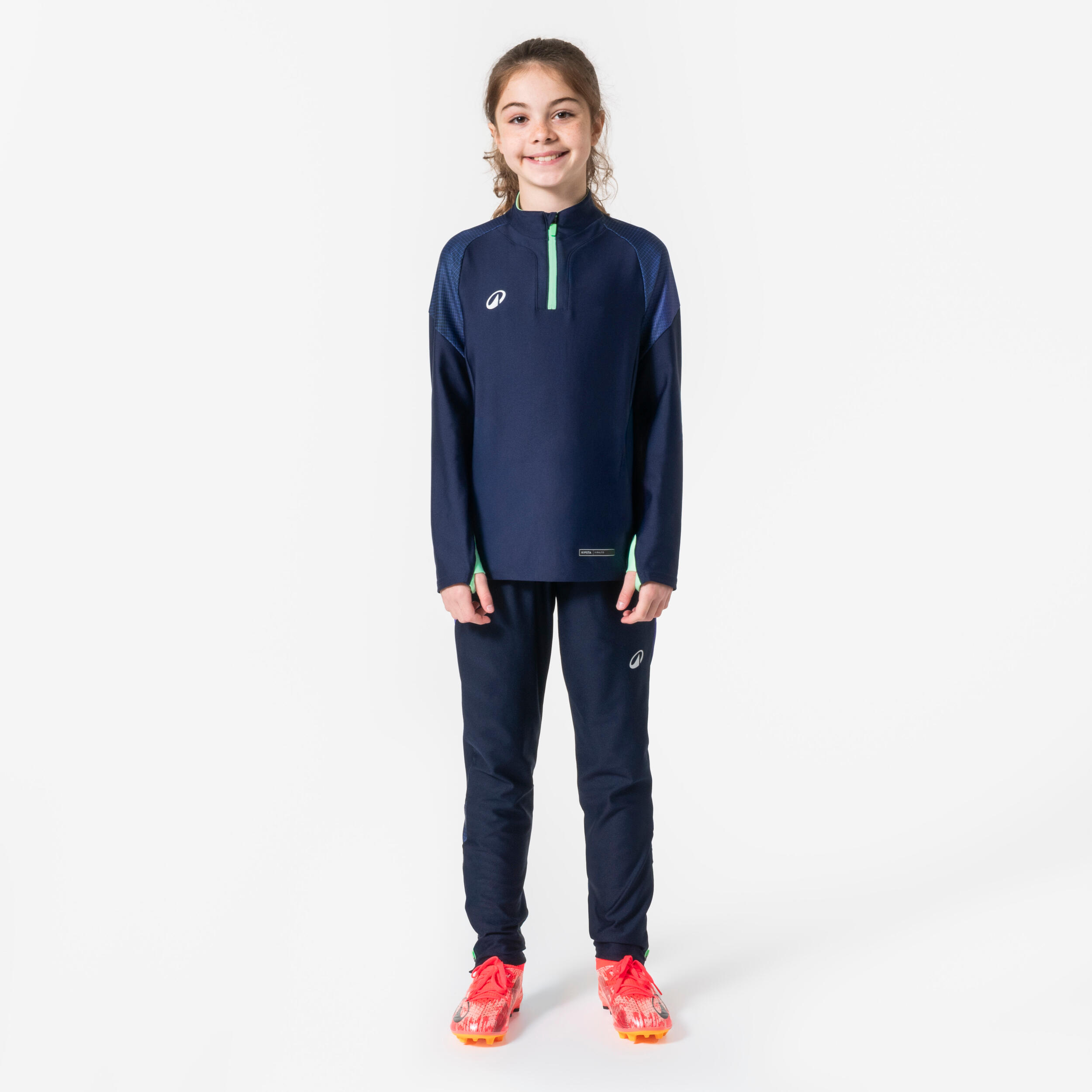 Bluza piłkarska dla dzieci Kipsta Viralto na krótki suwak 2/7