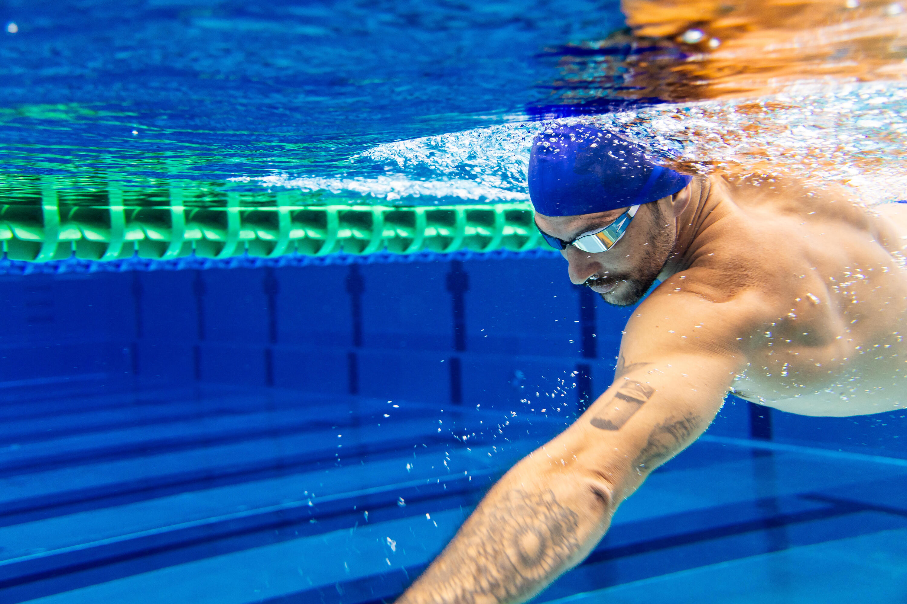 Schwimmbrille Wettkampf Speedo - Hyper Elite weiß/blau  9/10
