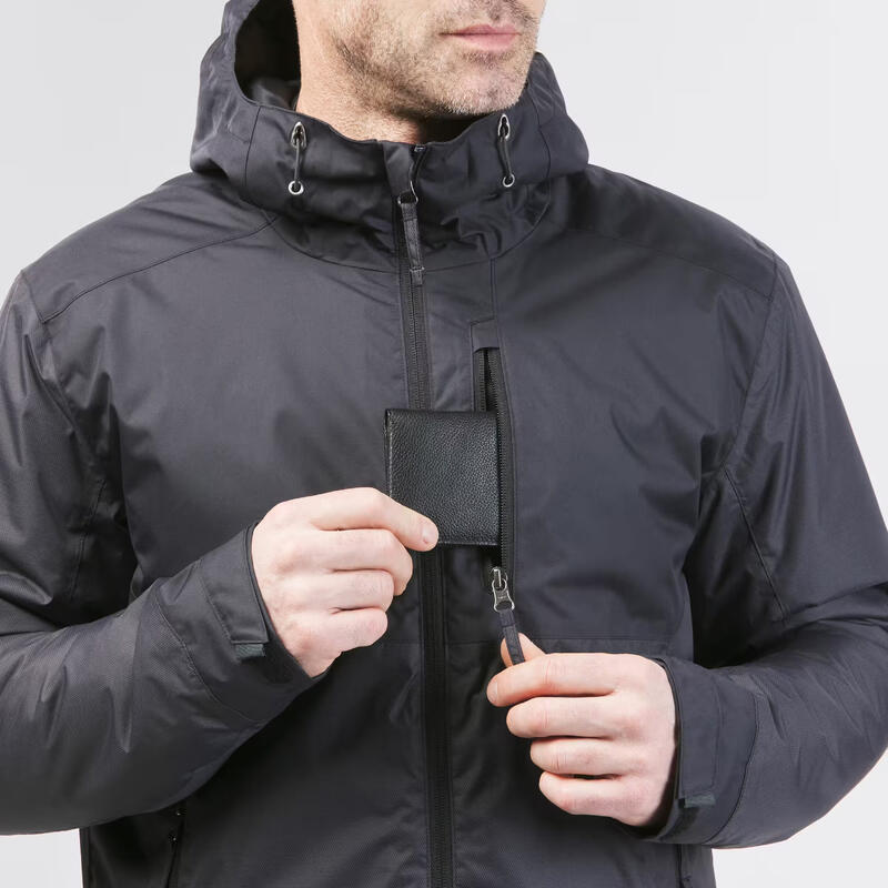 Erkek Outdoor Su Geçirmez Kar Montu/Kışlık Mont - Siyah - NH500 -10 °C