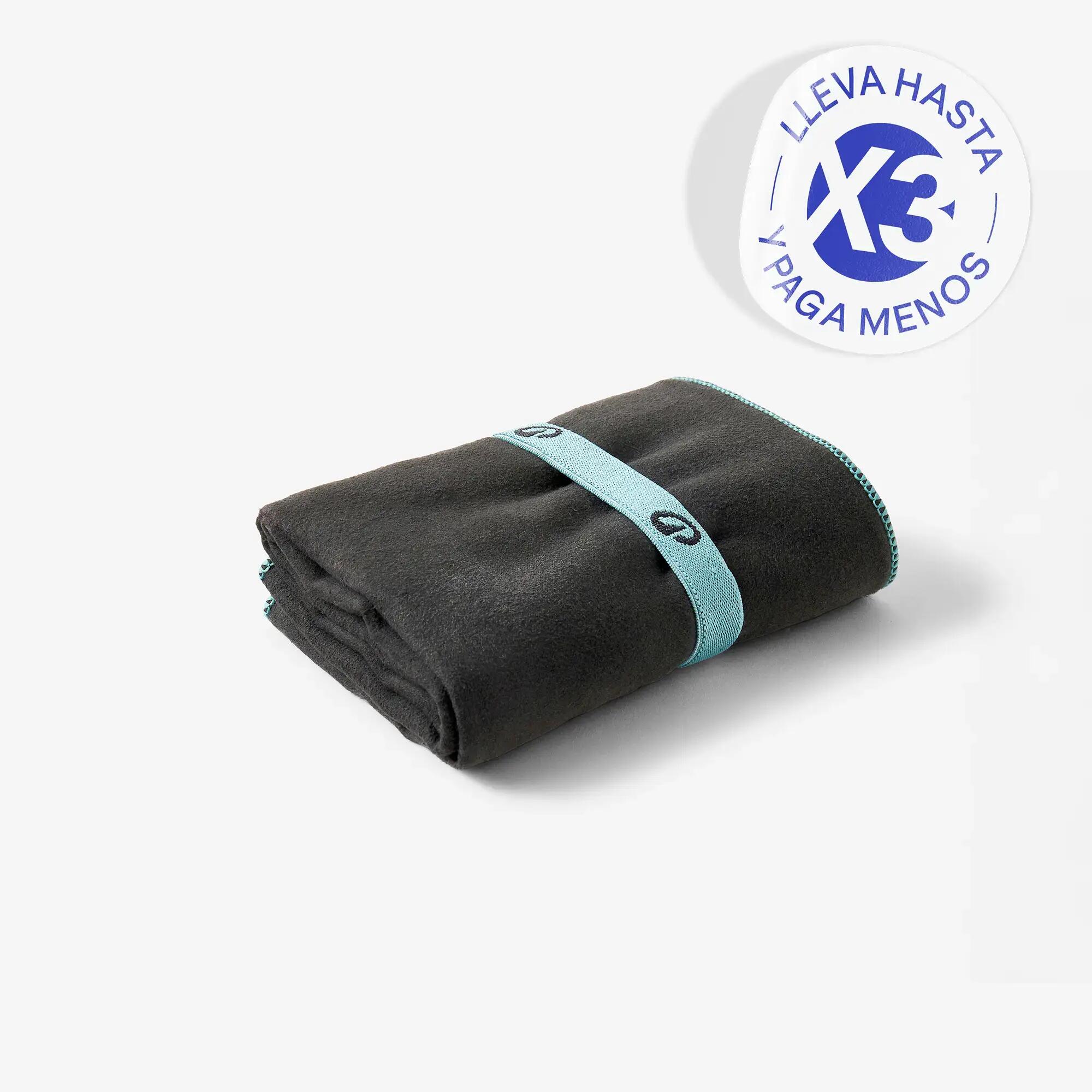Toalla microfibra negro talla M 60 x 80cm 2/7