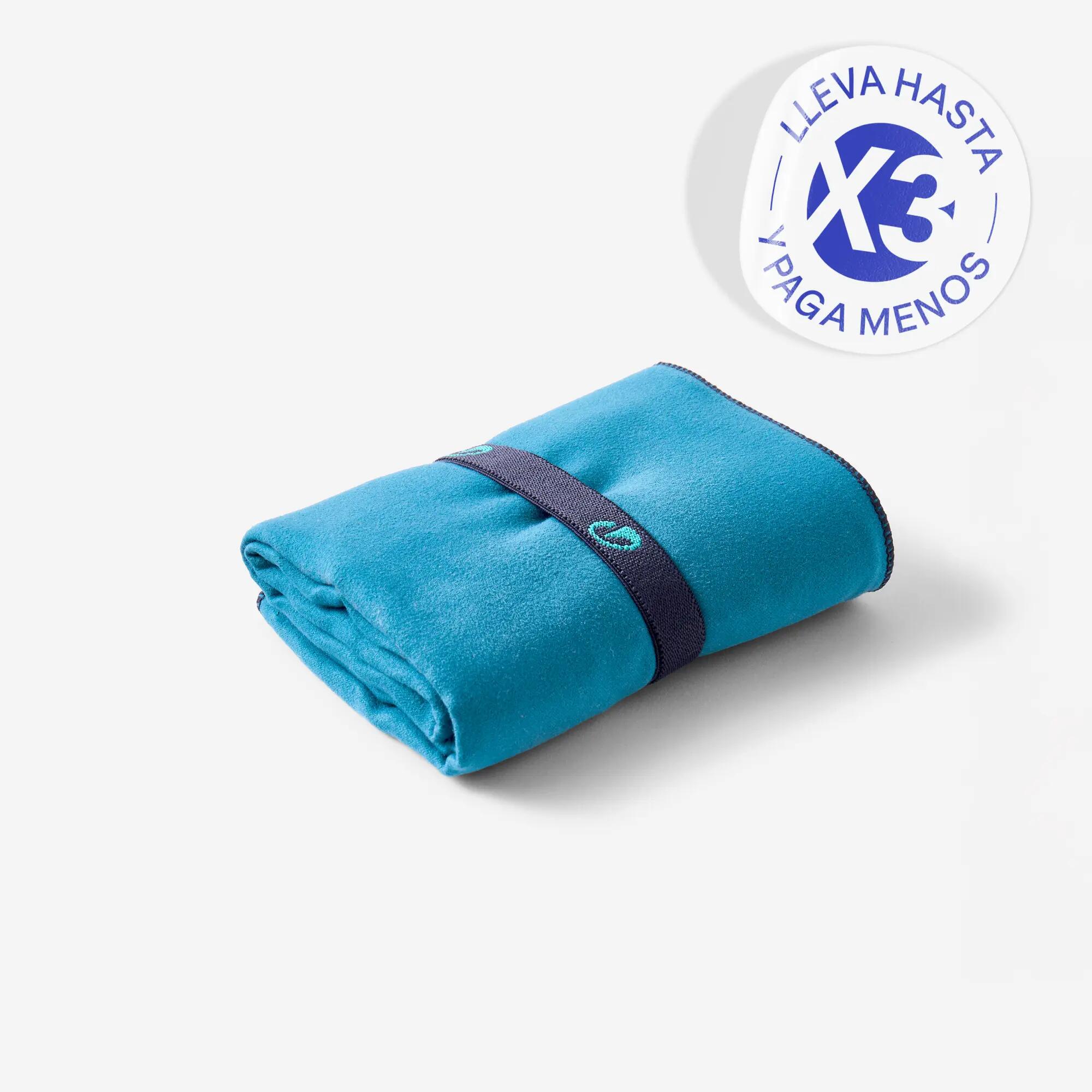Toalla microfibra azul celeste talla M 60 x 80cm 2/10
