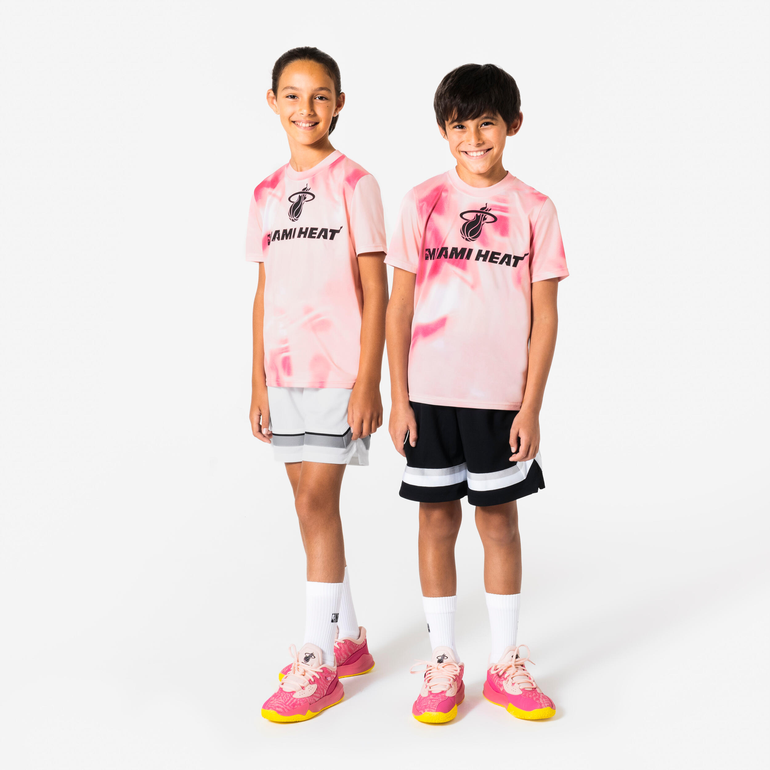 T-shirt basket bambino 900 NBA Miami Heat fucsia 5/8