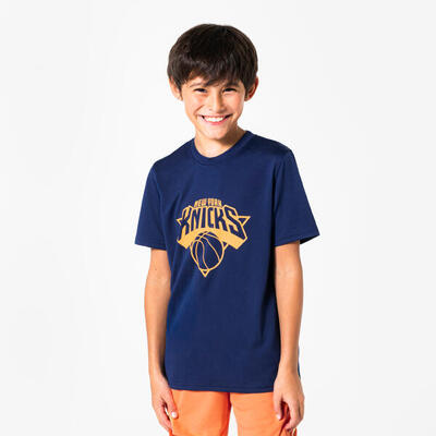 T-shirt basket bambino 900 NBA Knicks blu-grigio