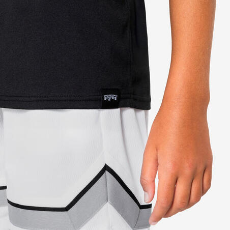 Футболка дитяча 900 для баскетболу NBA Spurs чорна