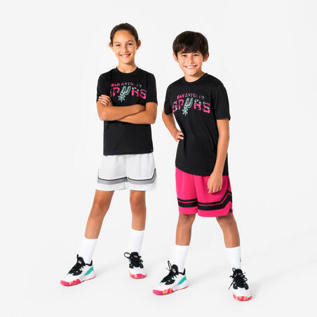 Футболка дитяча 900 для баскетболу NBA Spurs чорна