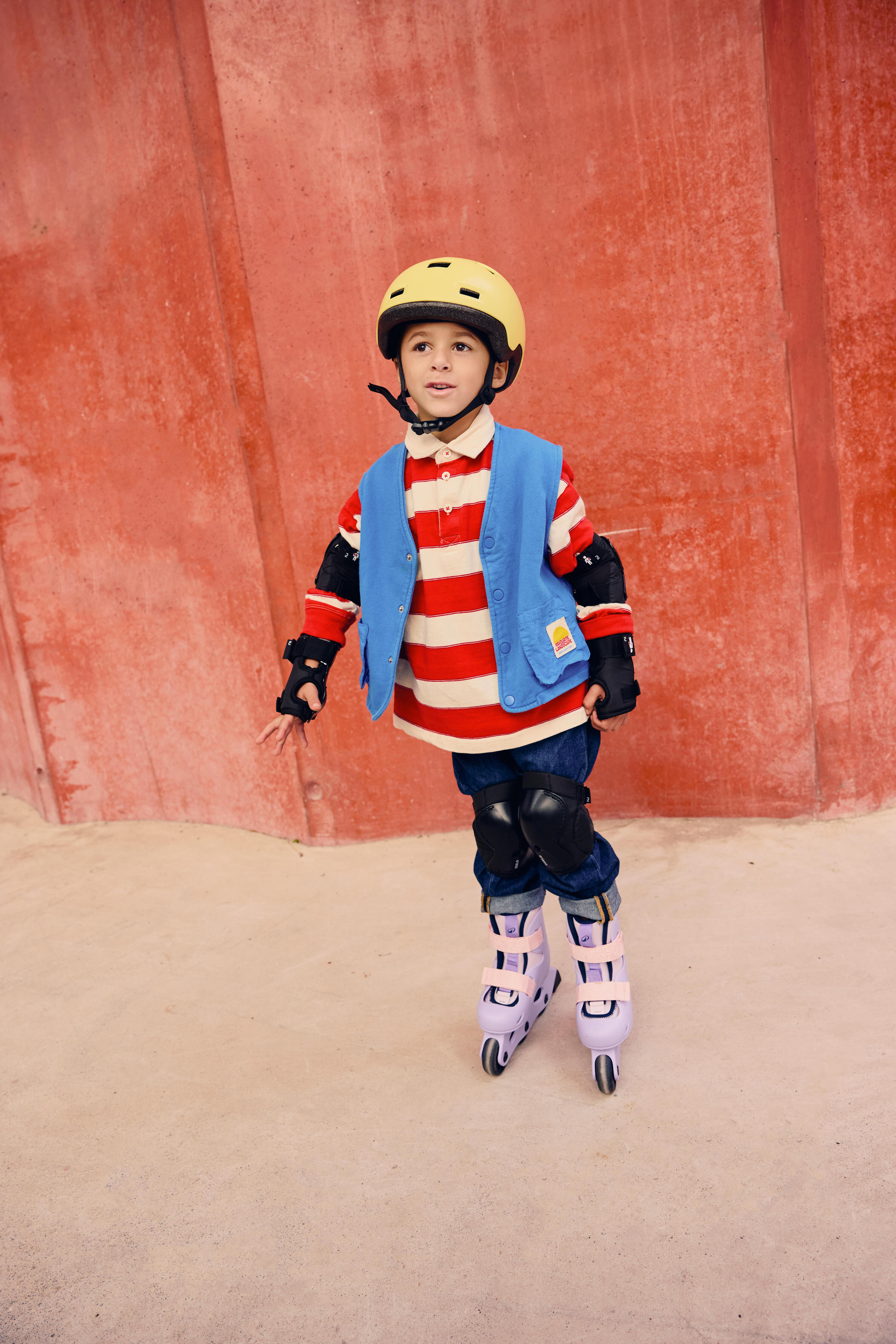 Kinderhelm für Inlineskates, Skateboard, Scooter und Velo B100 gelb 17/21