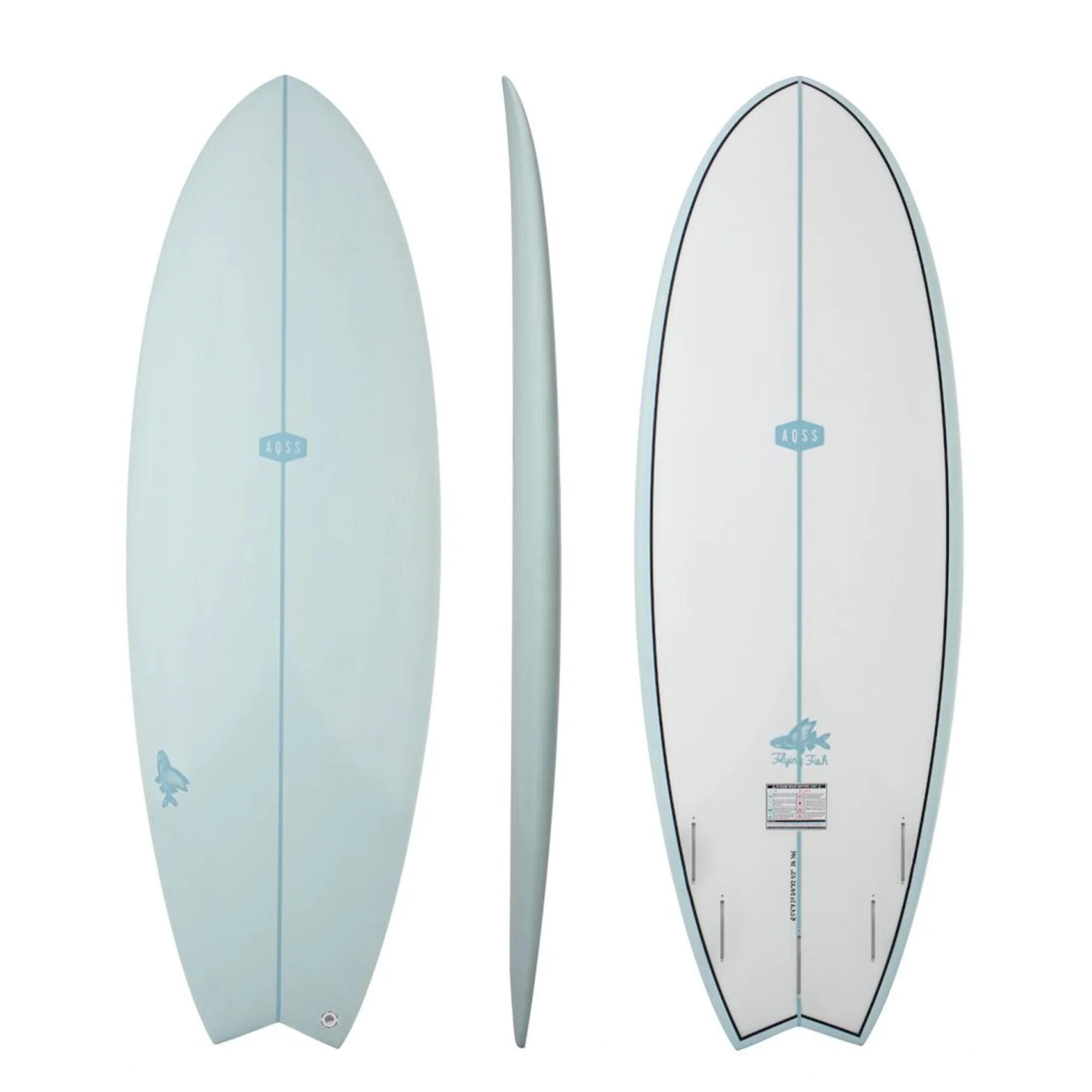 AQSS Flying Fish Short Surfboard - Light Blue - 6'6"