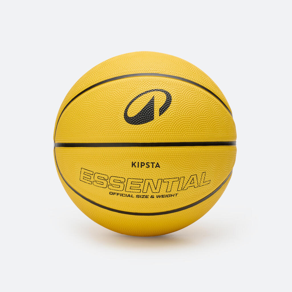 Ballon de basket r100 de taille 5 jaune jusqu'à 10 ans pour débuter.