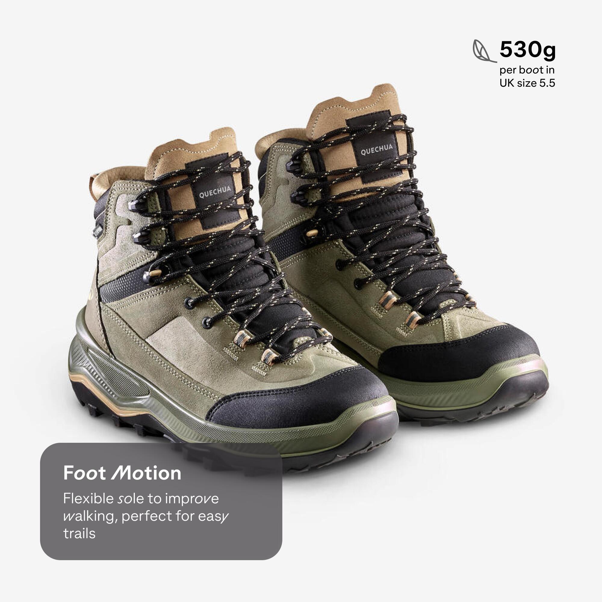 Women’s waterproof leather trekking boots - MT100