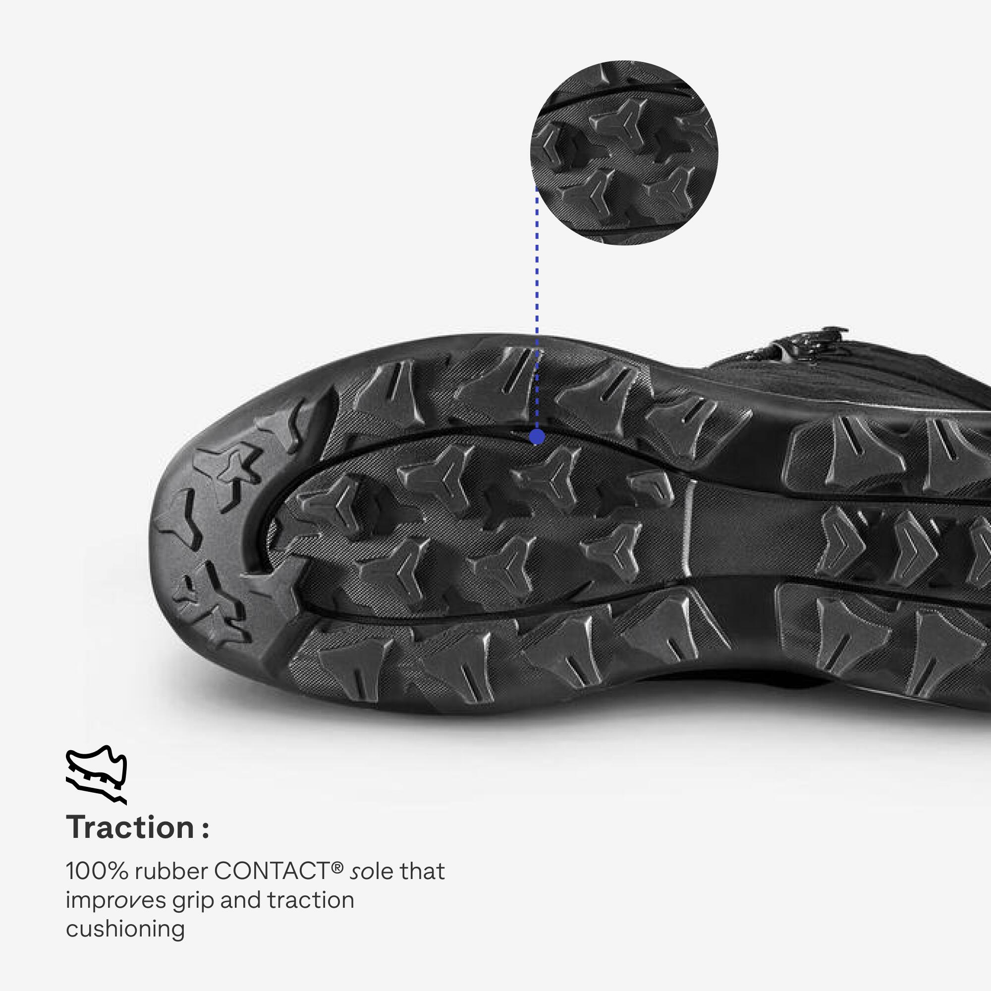 MEN's LEATHER HIGH TREKKING SHOES MT100