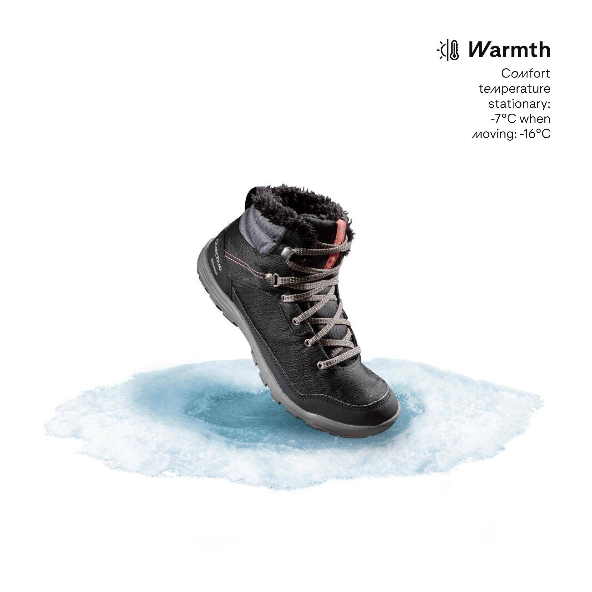Women Mid Ankle Winter Shoes with Waterproofing Black - SH100 -  2