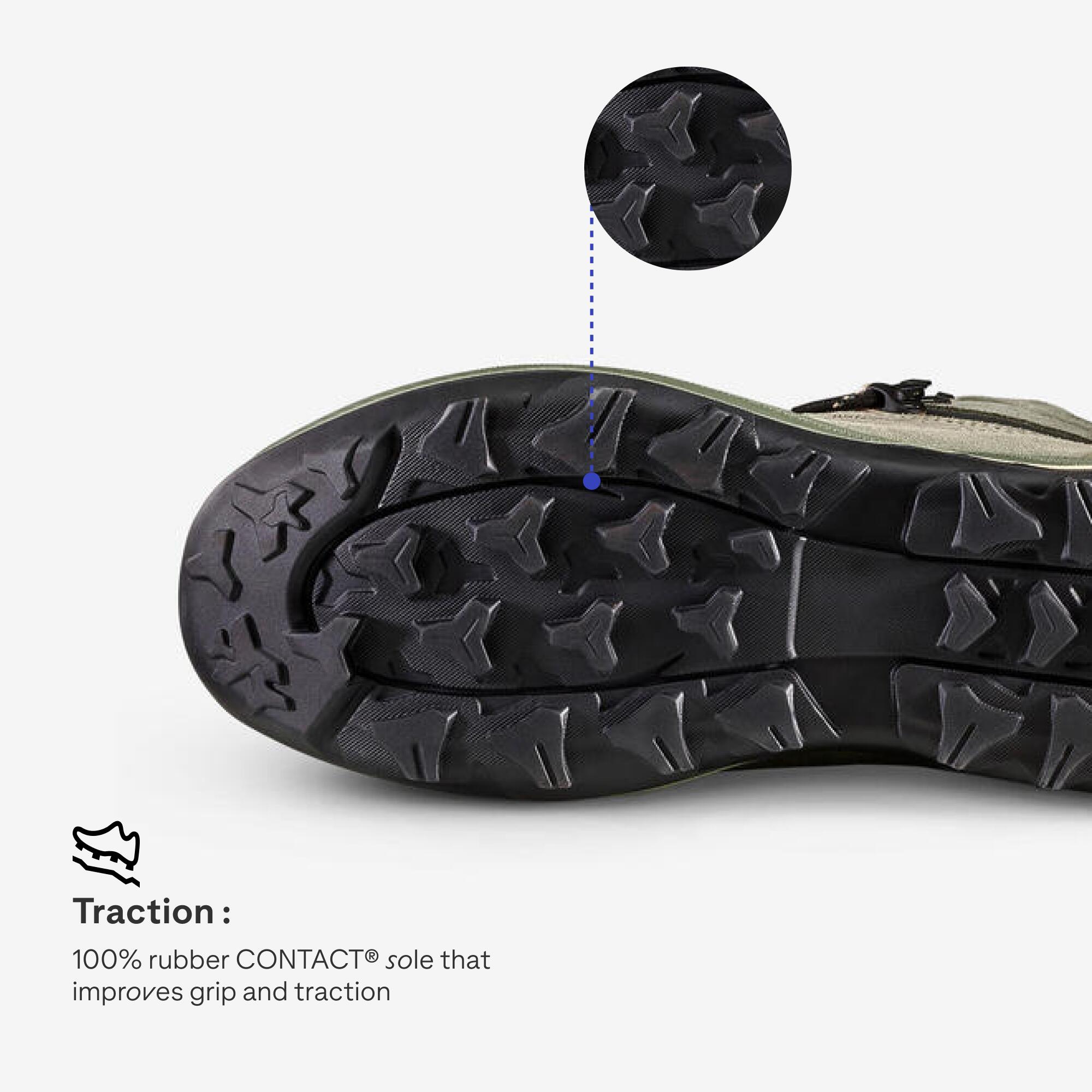 Women’s waterproof leather trekking boots - MT100