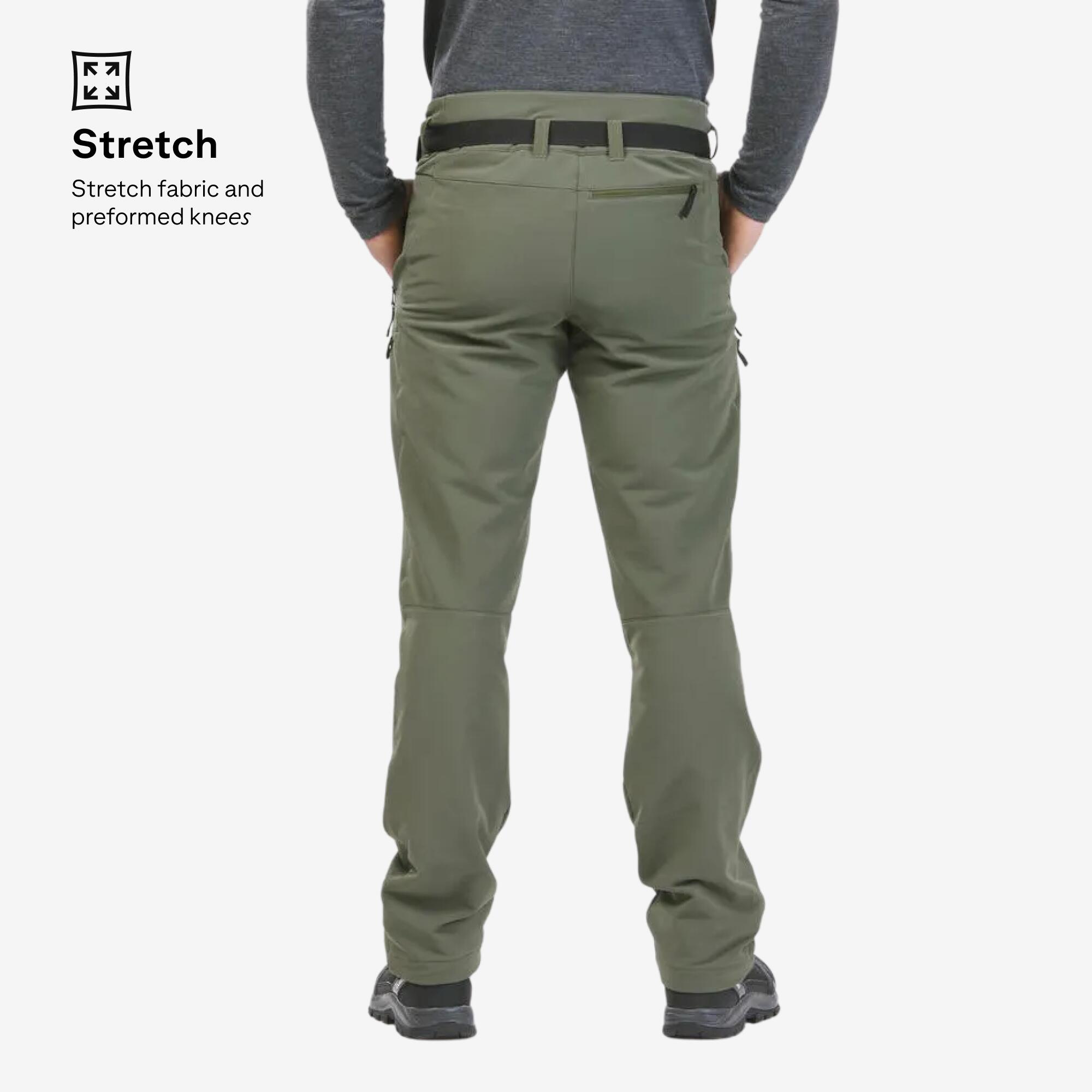 Men’s warm and water-repellent hiking trousers, SH500 - Green
