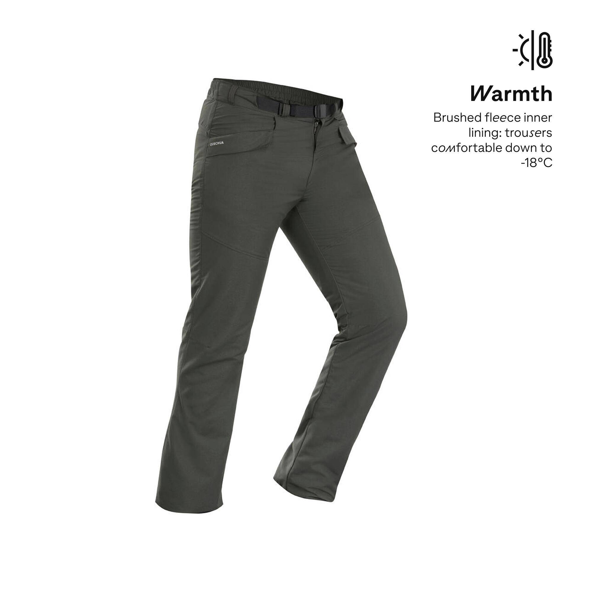 Men Warm Water-repellent Hiking Trousers  SH100 - Green -  3