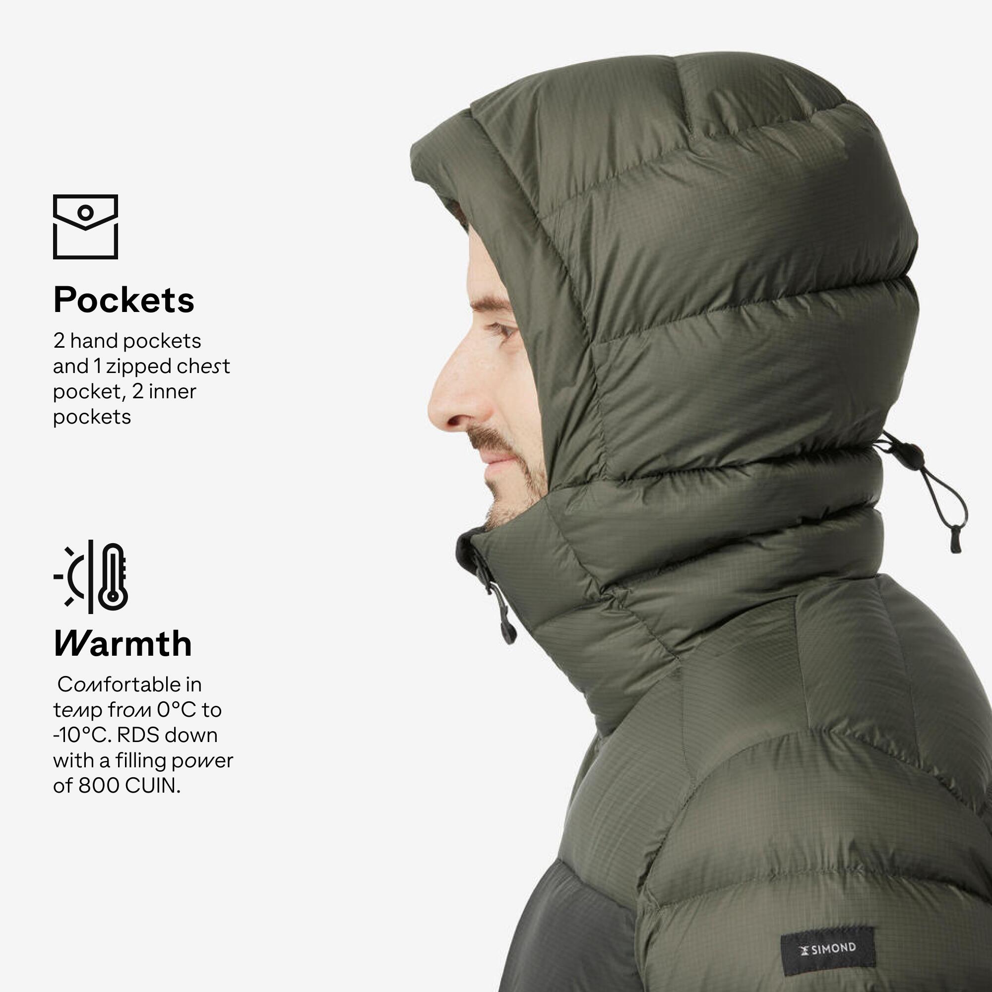 Men Lightweight Packable Down Jacket - MT500 -10°C Green