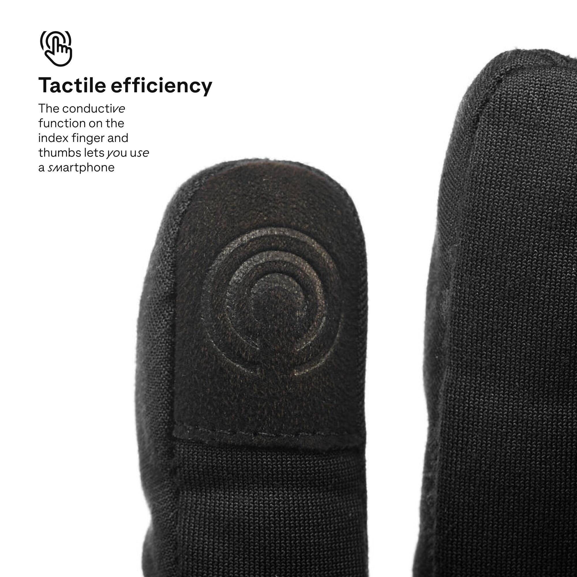 Winter Gloves for Trekking - Stretchable Trek500 Black -  3