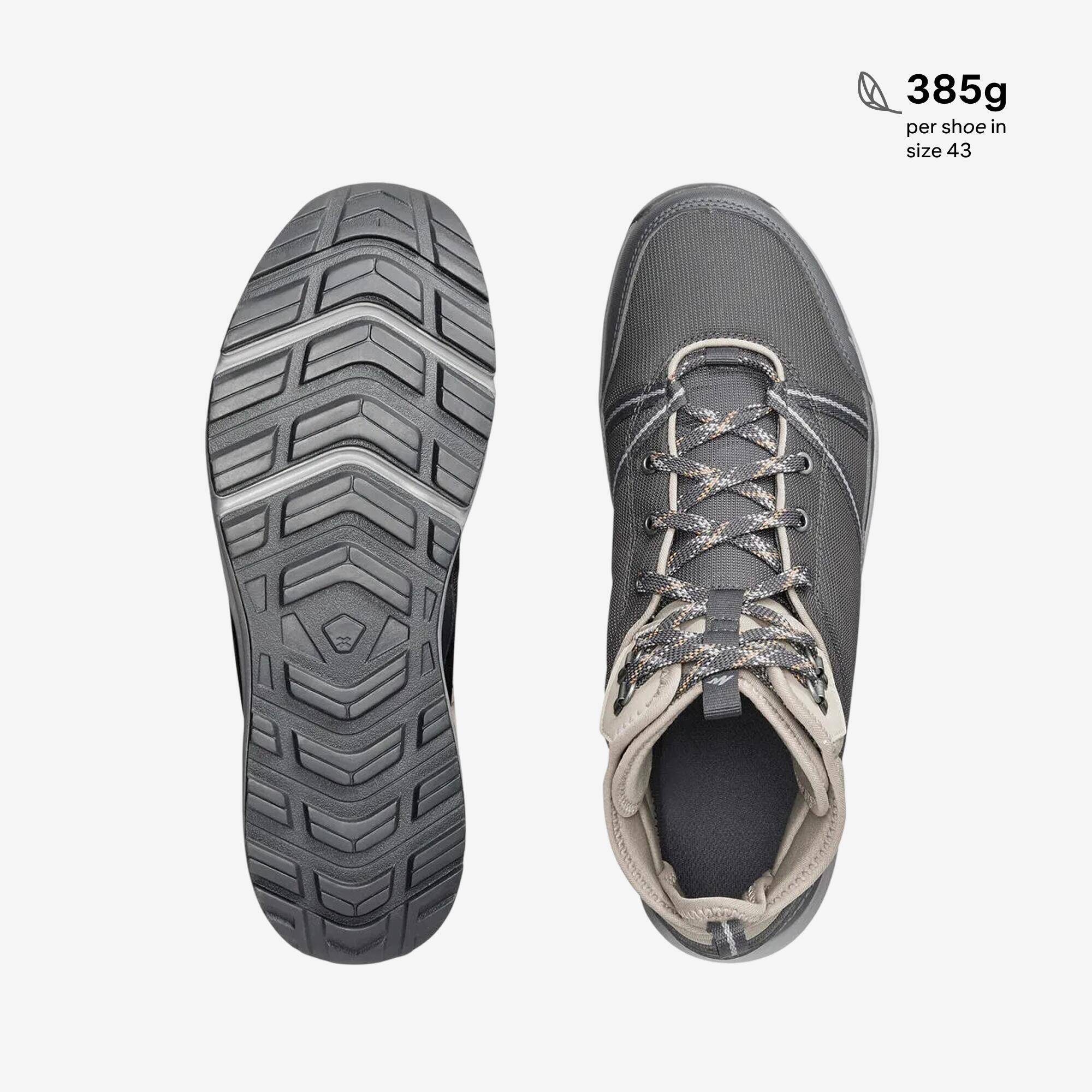 Men Water Resistant Mid Ankle Hiking Shoes Beige - NH150 -  2