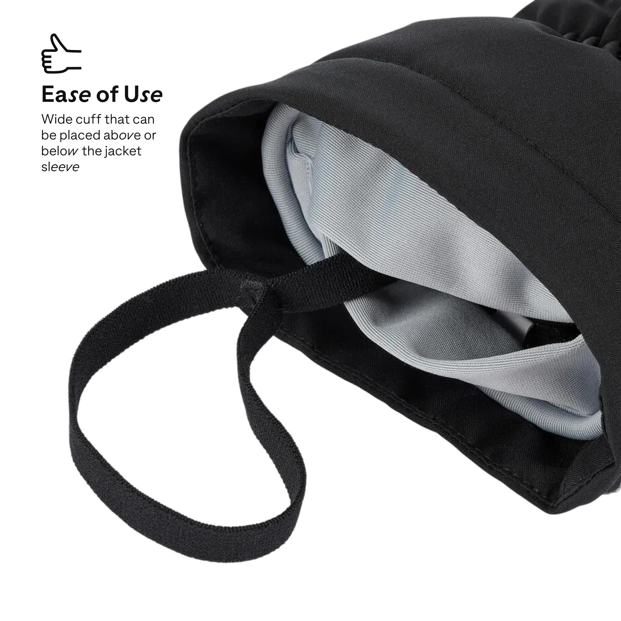 Winter Waterproof Gloves for Skiing 500 - BLACK