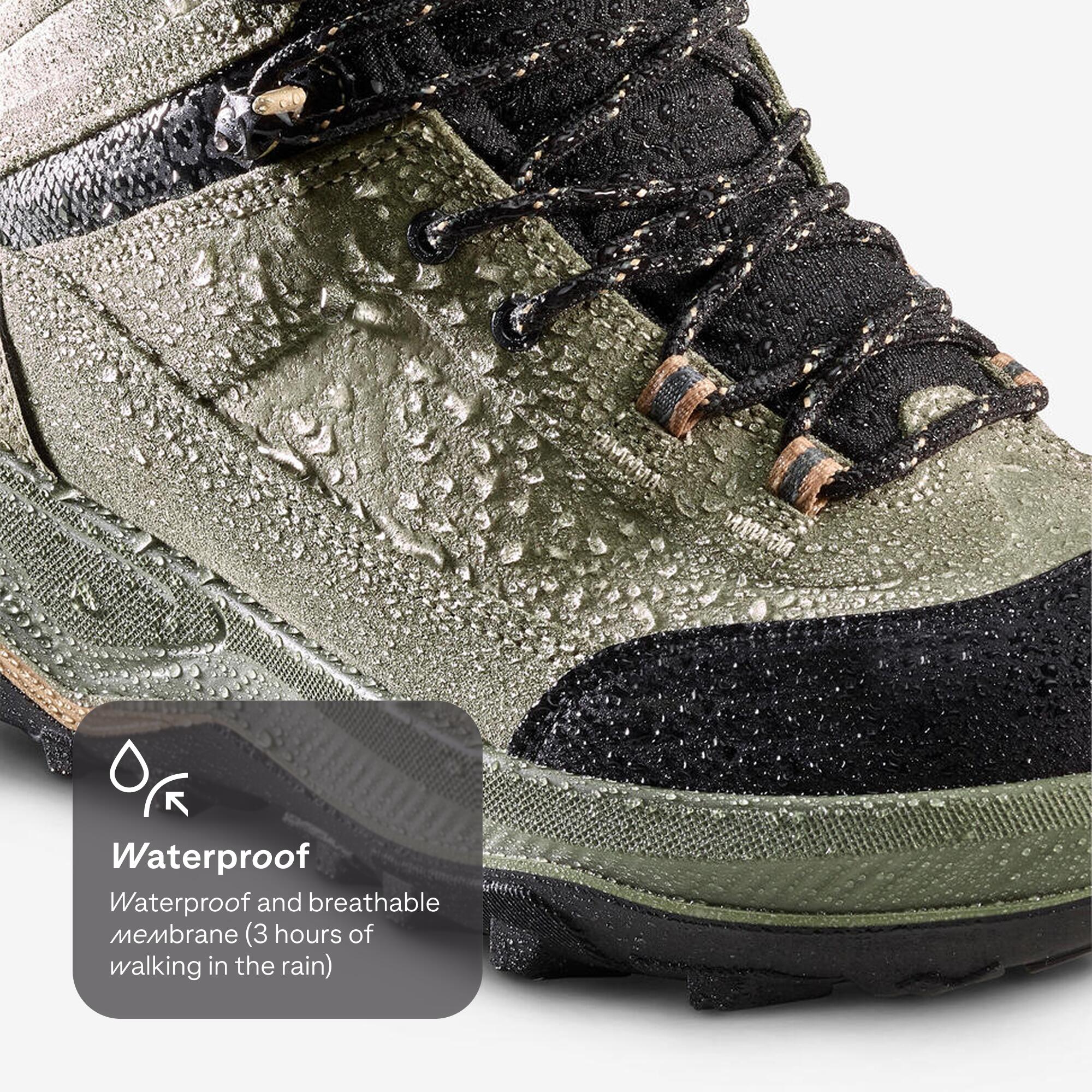 Women’s waterproof leather trekking boots - MT100