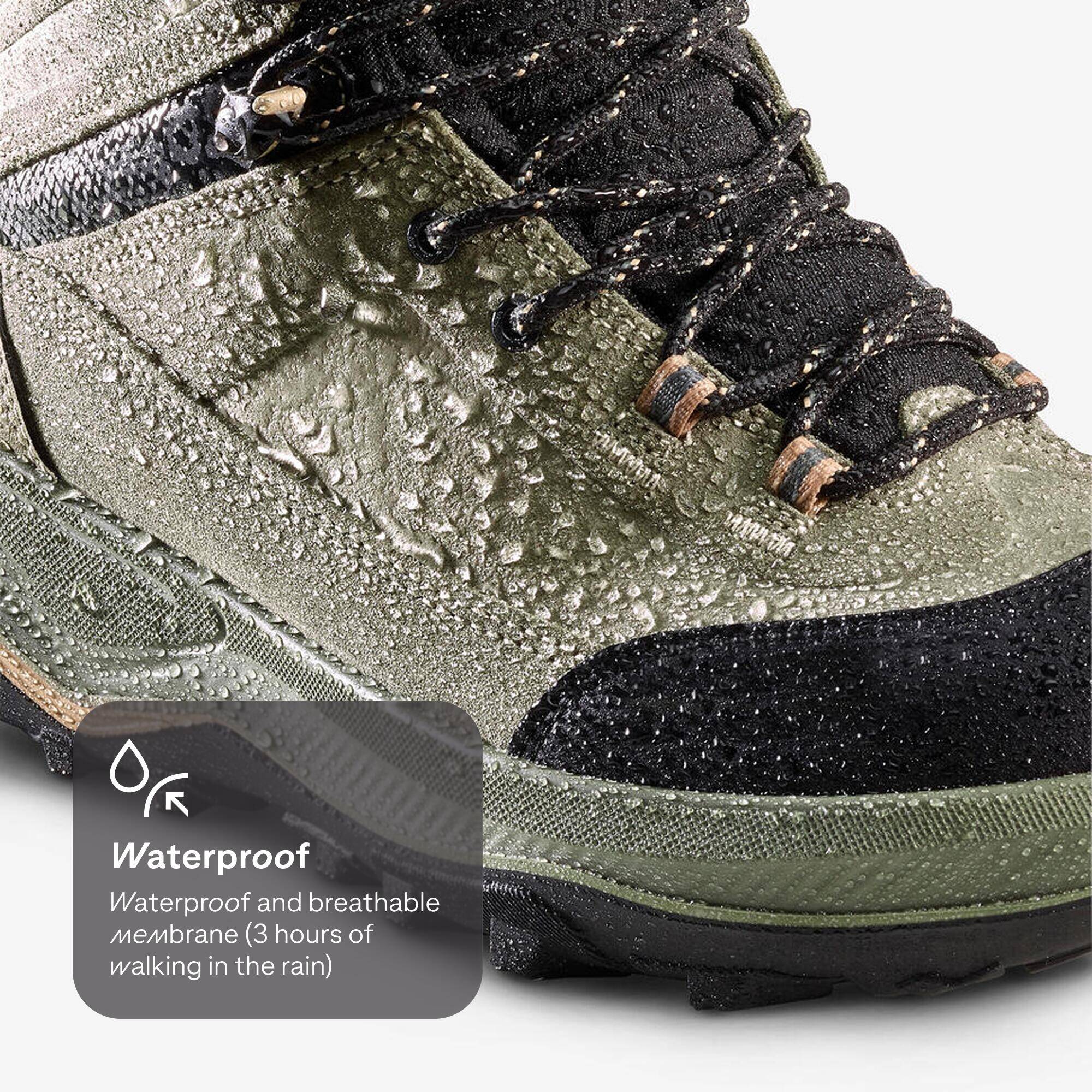 Women’s waterproof leather trekking boots - MT100 -  4