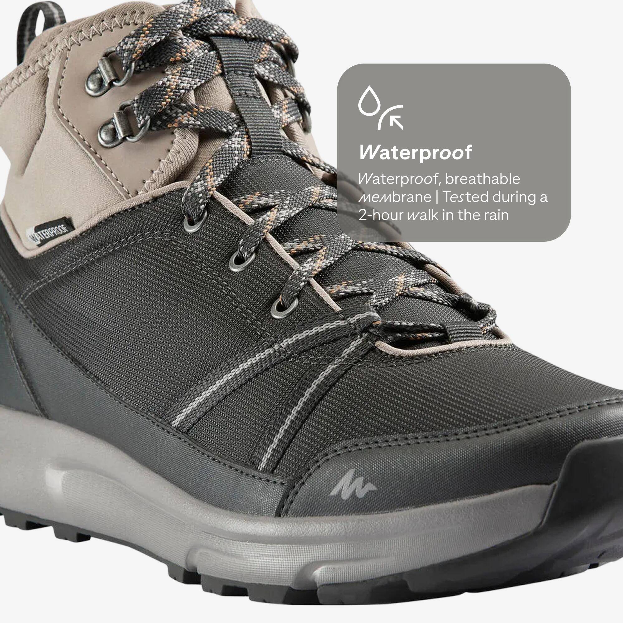 Men Water Resistant Mid Ankle Hiking Shoes Beige - NH150 -  4