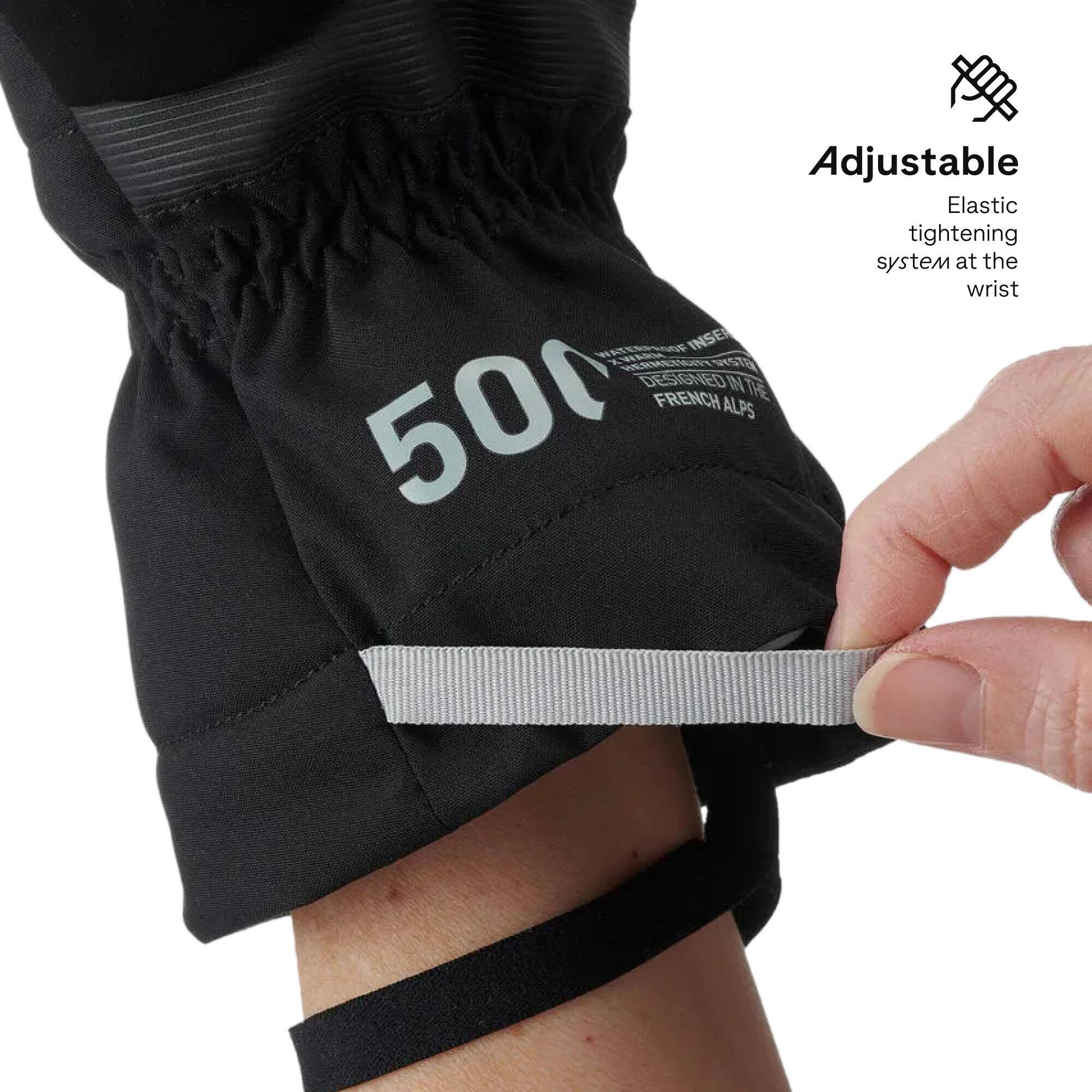 Winter Waterproof Gloves for Skiing 500 - BLACK -  4