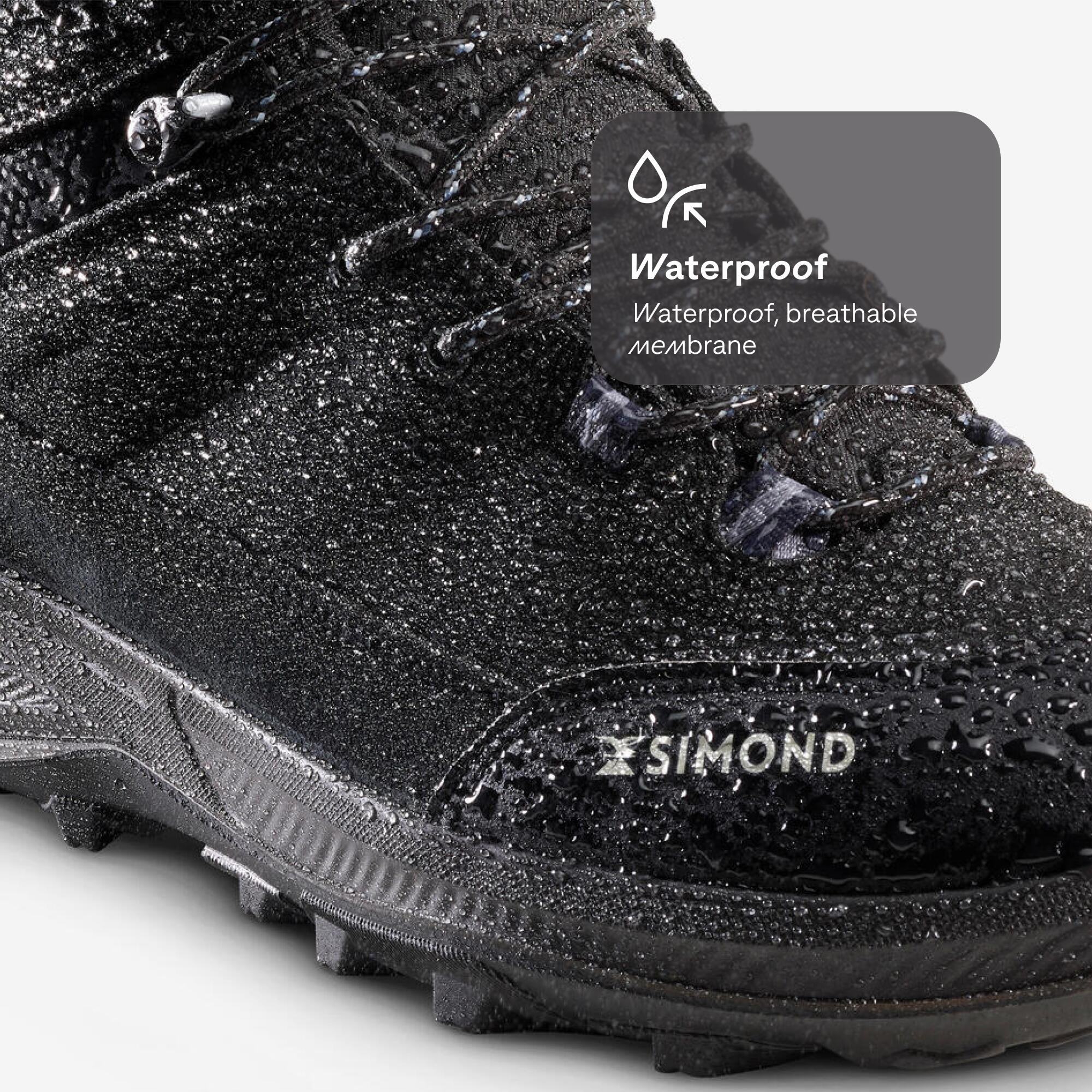 MEN's LEATHER HIGH TREKKING SHOES MT100