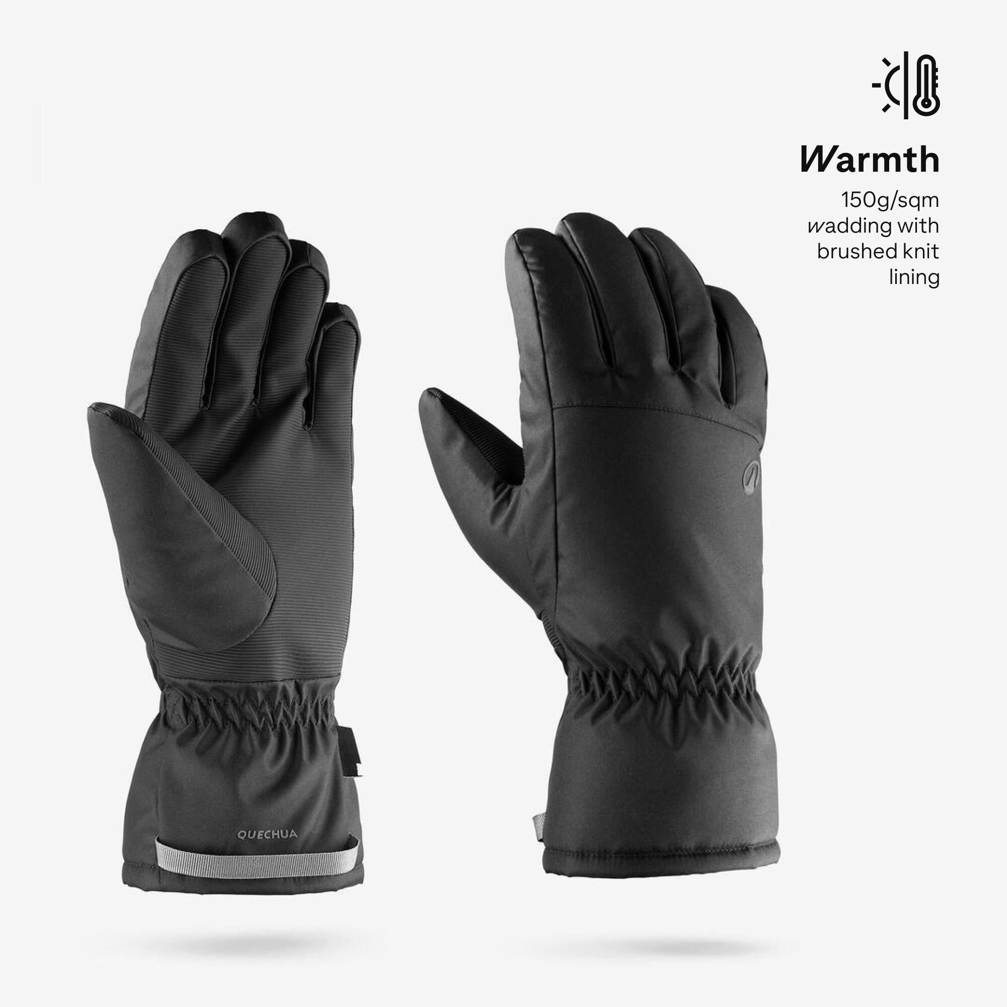 Winter Gloves for Skiing GL100 Waterproof - Black