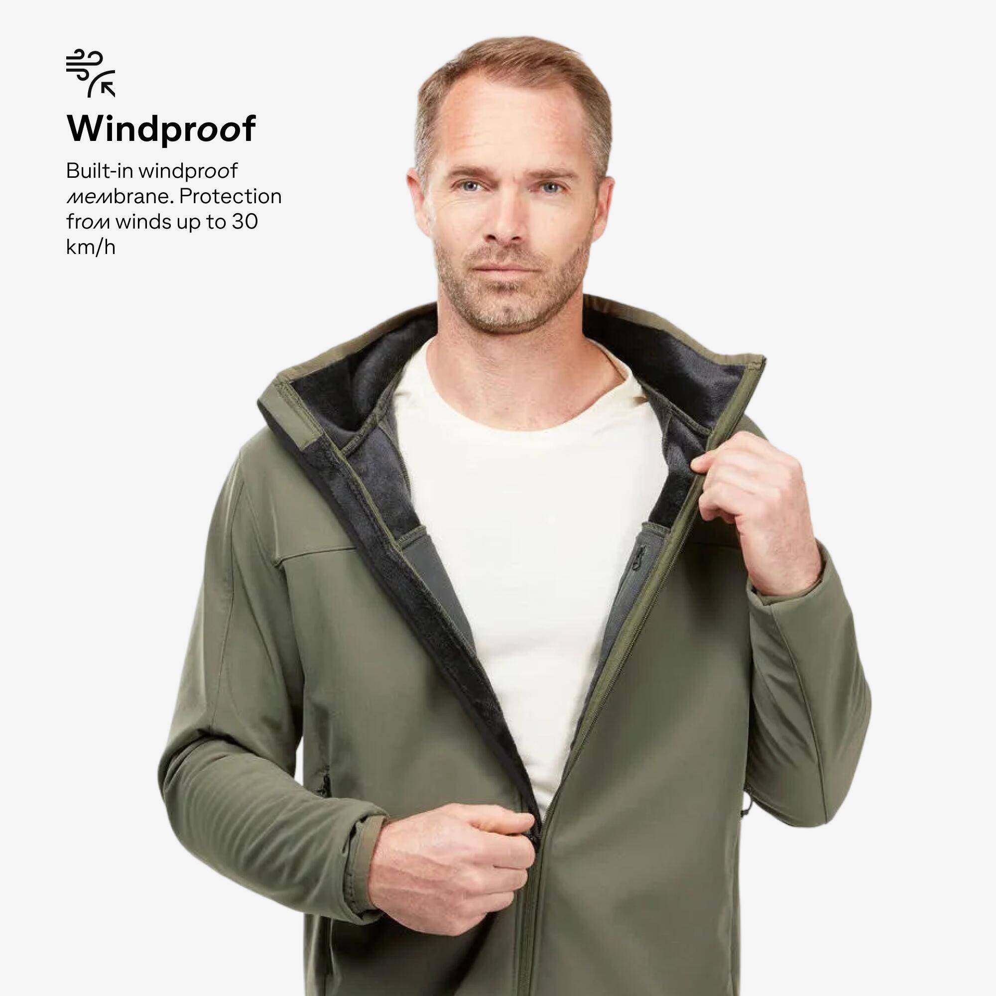 Men Winter Jacket Windproof - MT100 Khaki -  4