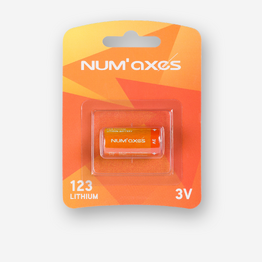 Pile lithium Num&#039;axes 3V CR123A compatible avec colliers Canicalm et Canibeep