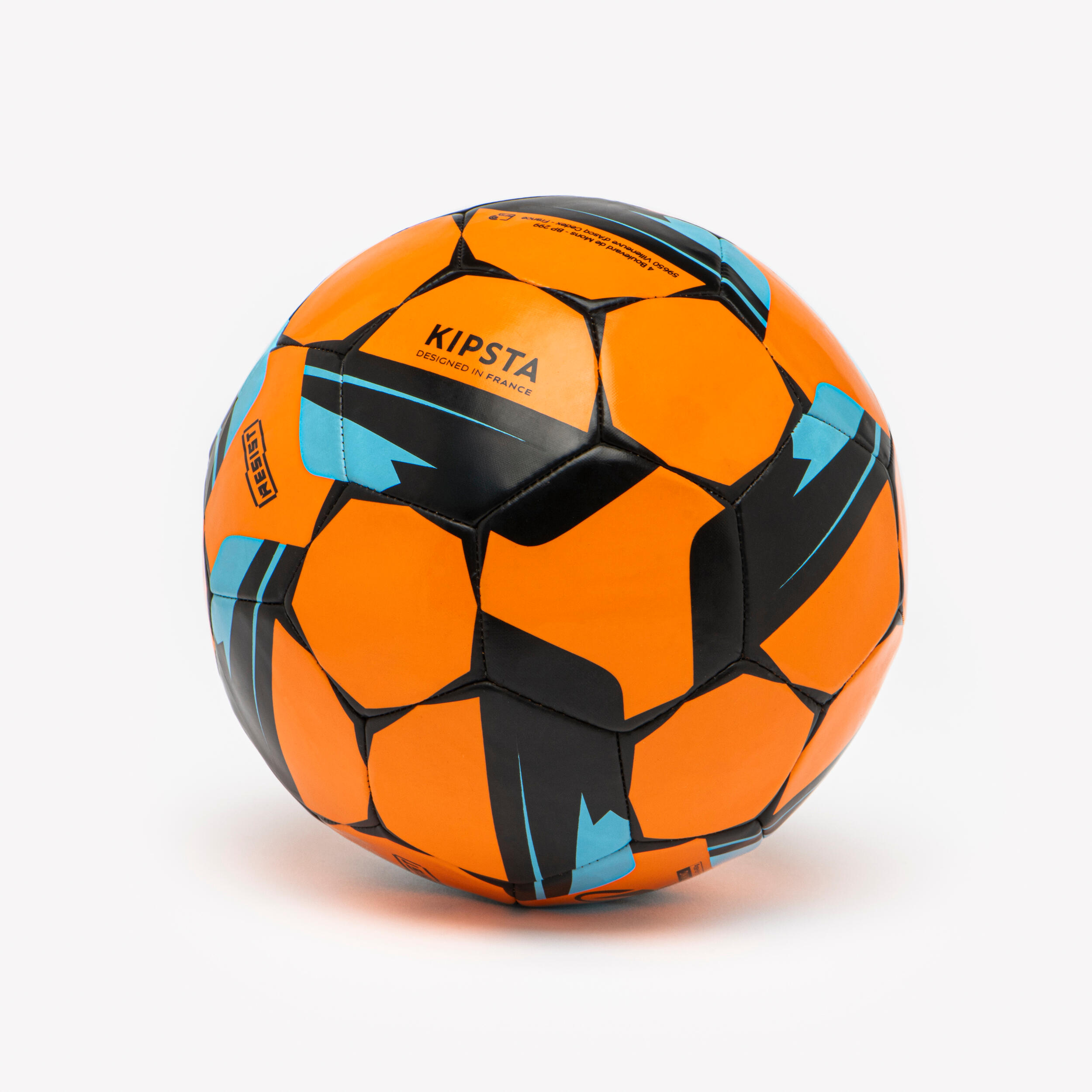 Training Ball Resist Size 5, Machine Stitched, Rubber Coating - Orange