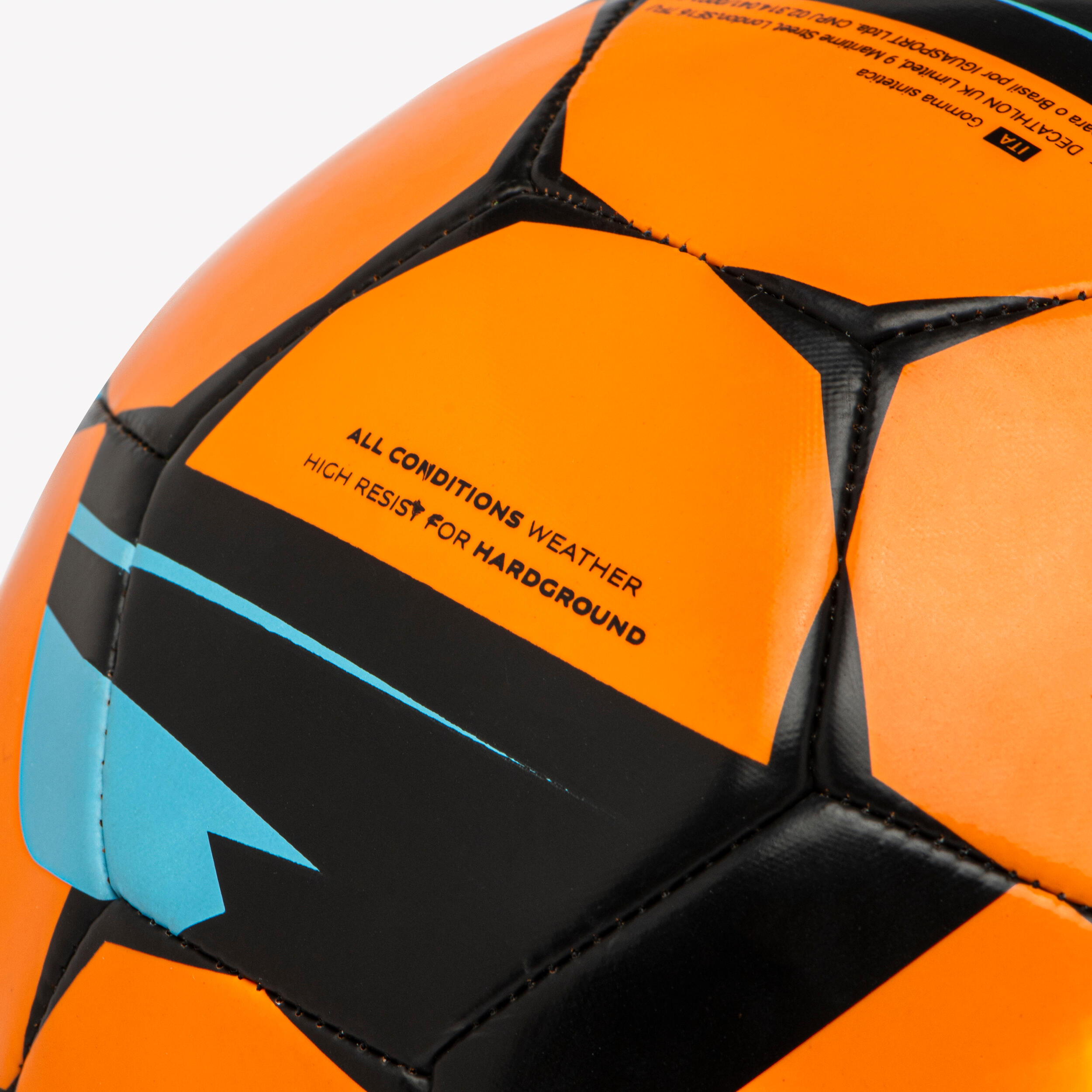 Training Ball Resist Size 5, Machine Stitched, Rubber Coating - Orange