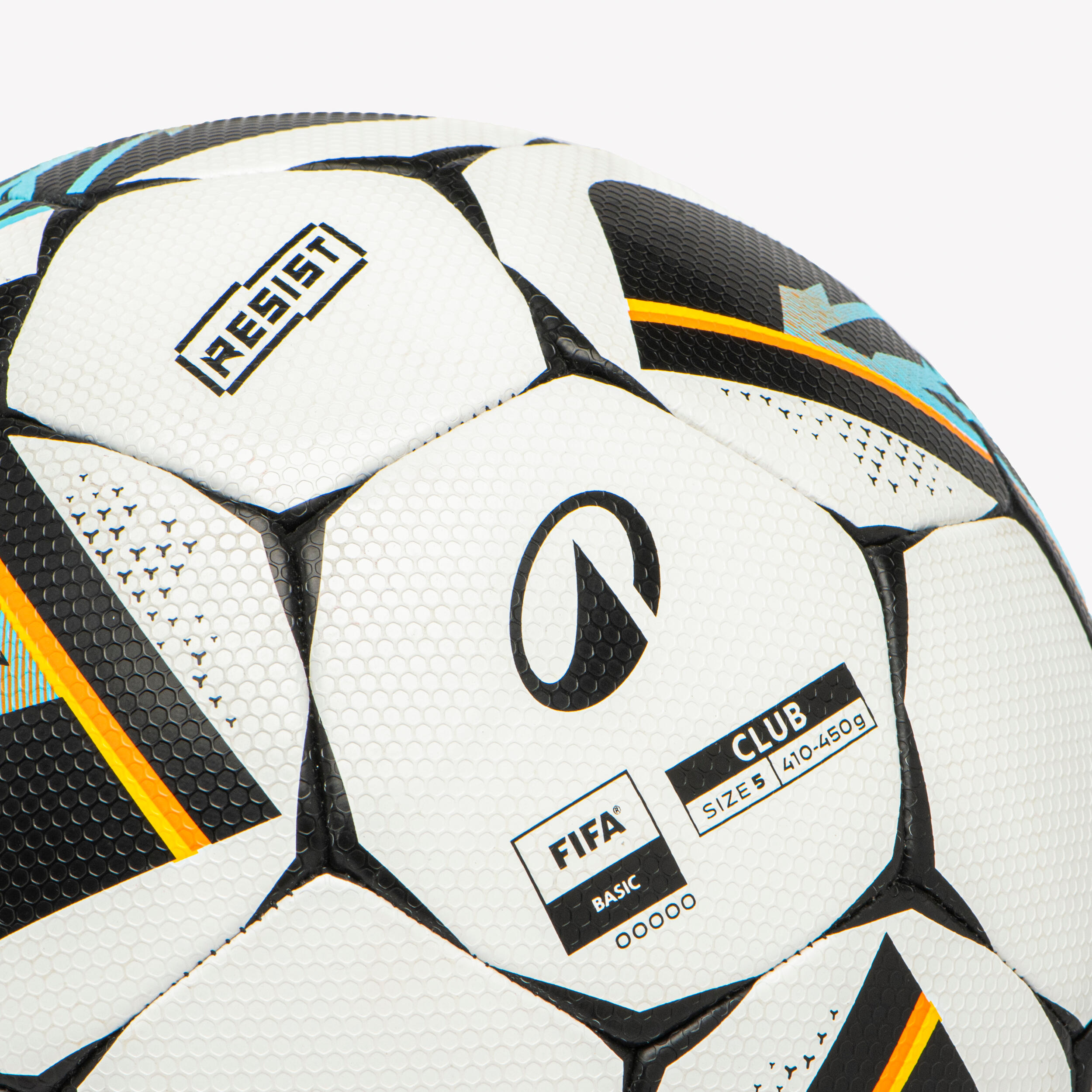 Club Ball Resist Size 5, Hybrid Technology, Rubber Coating - White